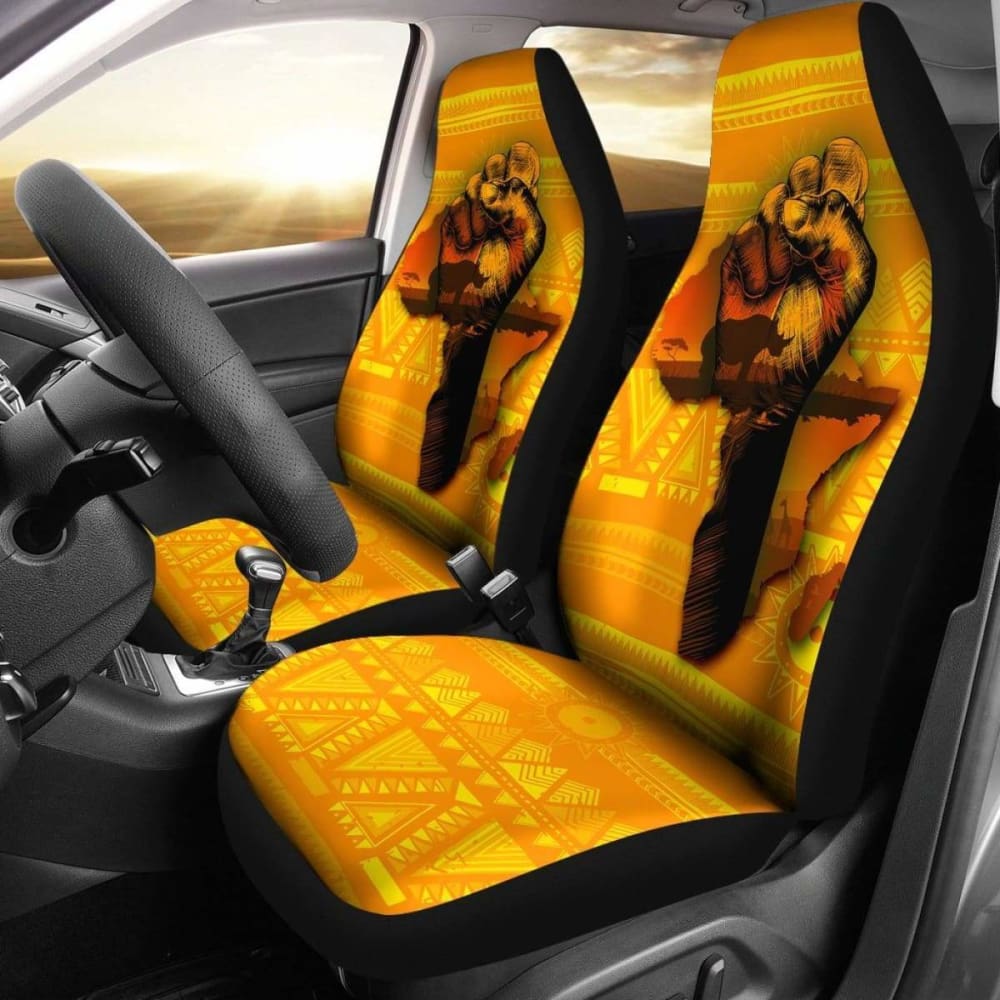 Premium African Map & Black Power Car Seat Covers - Durable Auto Accessories for SUV, Truck & Sedan - Perfect for Road Trips, Commuting & Cultural Pride Display