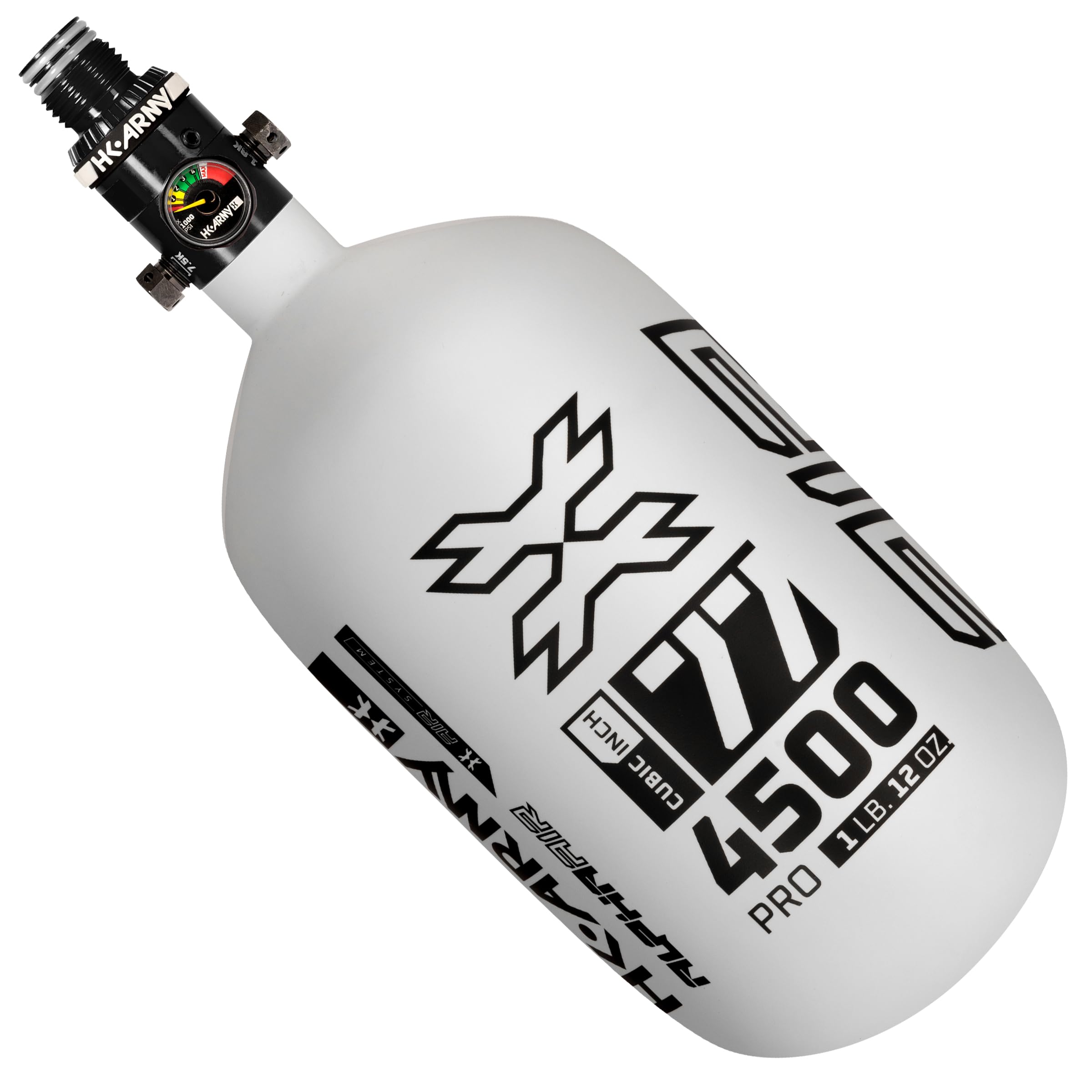 HK Army HPA Paintball Tank - Lightweight Alpha Air Carbon Fiber Compressed Air Tank (4500 psi, HP8 Regulator) for Tournament & Woodsball Scenarios