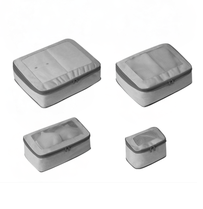 Comfort Travel CC07 Set of 4 Compression Packing Cubes - Grey | Space-Saving Travel Organizers for Suitcases, Backpacks & Clothes Storage