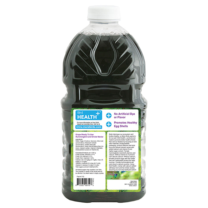 Bird Health Plus Ready-to-Use Purple Nectar - 64oz Bottle for Hummingbirds & Orioles - Perfect for Outdoor Bird Feeders & Gardens