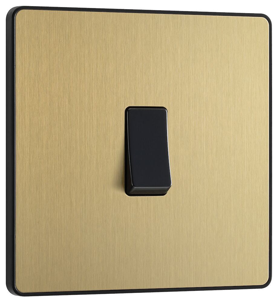 BG Evolve Satin Brass Intermediate Light Switch PCDSB13B - Modern Electrical Switch for Home & Office Lighting Control | Perfect for Hallways, Staircases & Multi-Point Lighting Systems