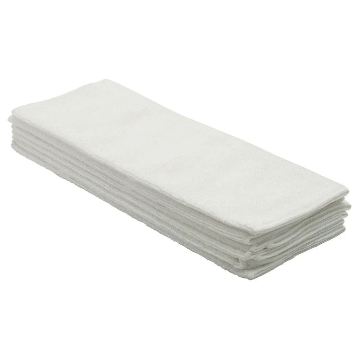 Premium Winco Microfiber Cleaning Towels 16x16 Inches - Ultra Absorbent, Lint-Free, White (6-Pack) - Perfect for Car Detailing, Kitchen, Bathroom & Glass Cleaning