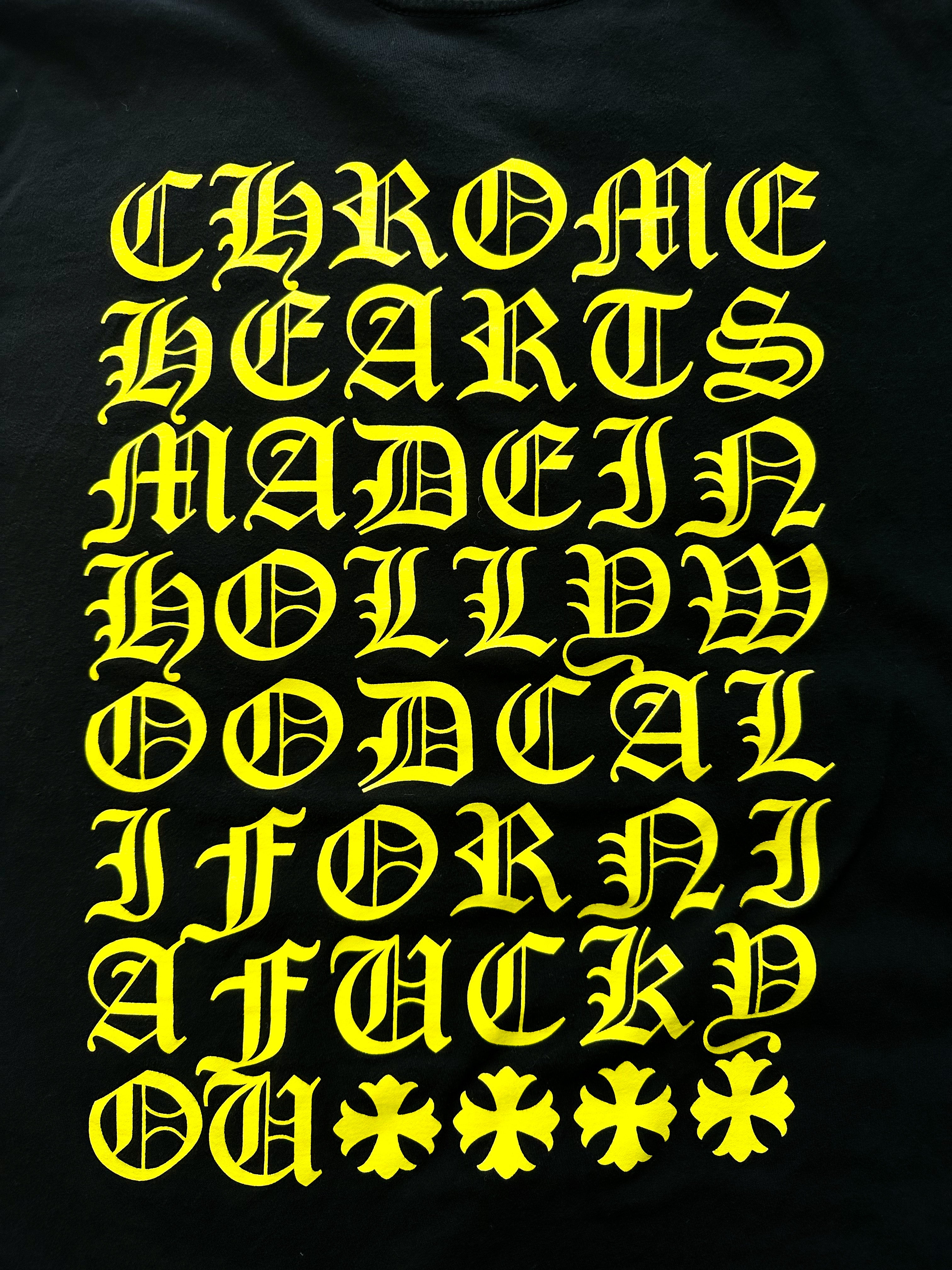 Chrome Hearts Black & Yellow Hollywood T-Shirt - Stylish Graphic Tee for Men & Women | Perfect for Casual Wear, Street Fashion & Concert Outfits