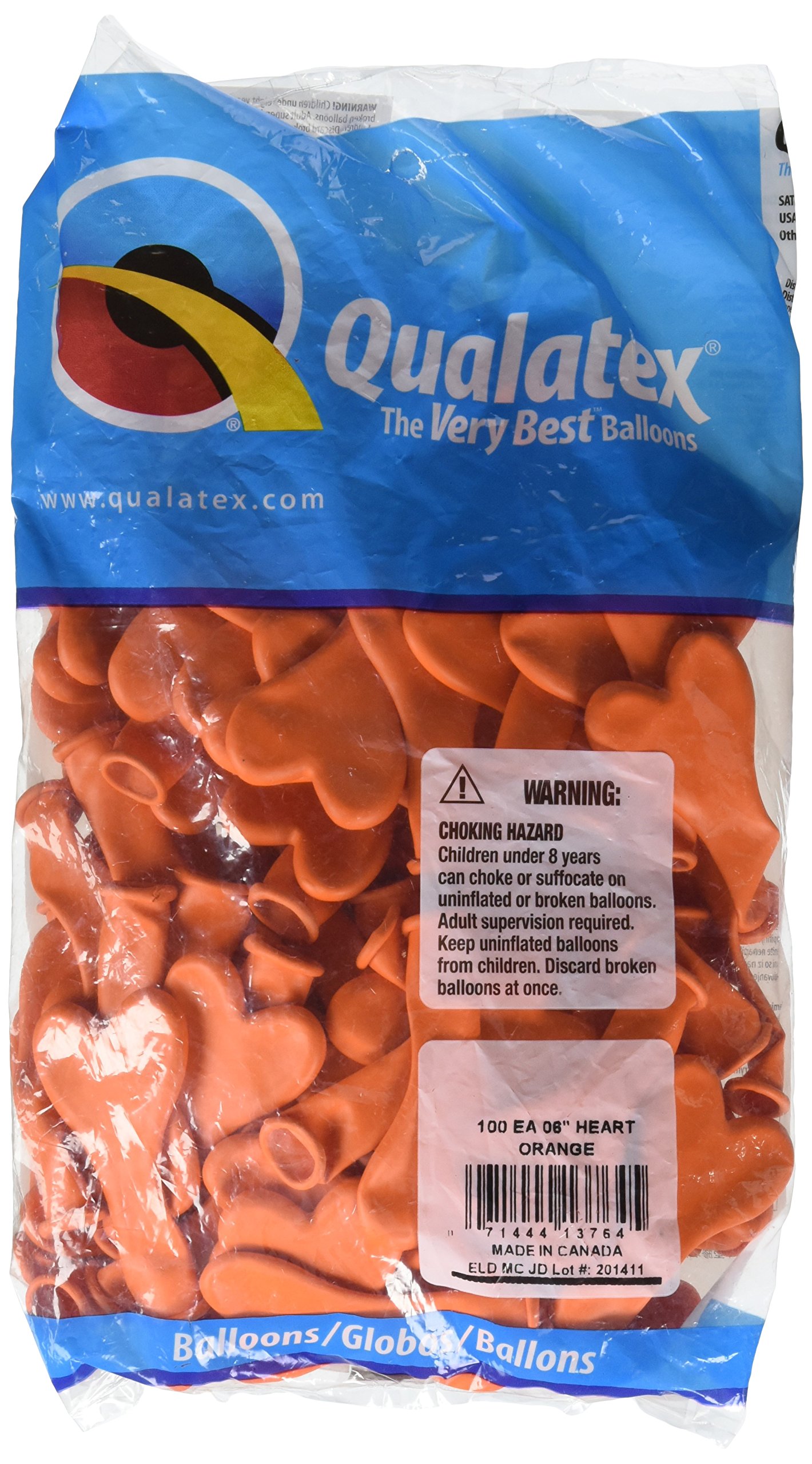 Burton & Burton 6 Inch Orange Heart Shaped Balloons - 100 Pack Bulk for Valentine's Day, Birthday Party Decorations & Romantic Proposals