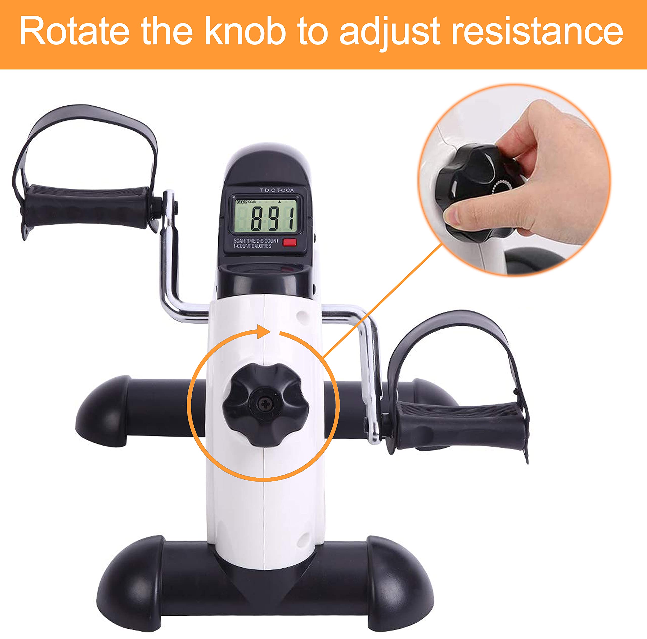 MOMODA Under Desk Bike Pedal Exerciser - Mini Exercise Bike for Leg & Arm Workouts with LCD Display - Portable Home & Office Fitness Equipment for Sedentary Workers & Students