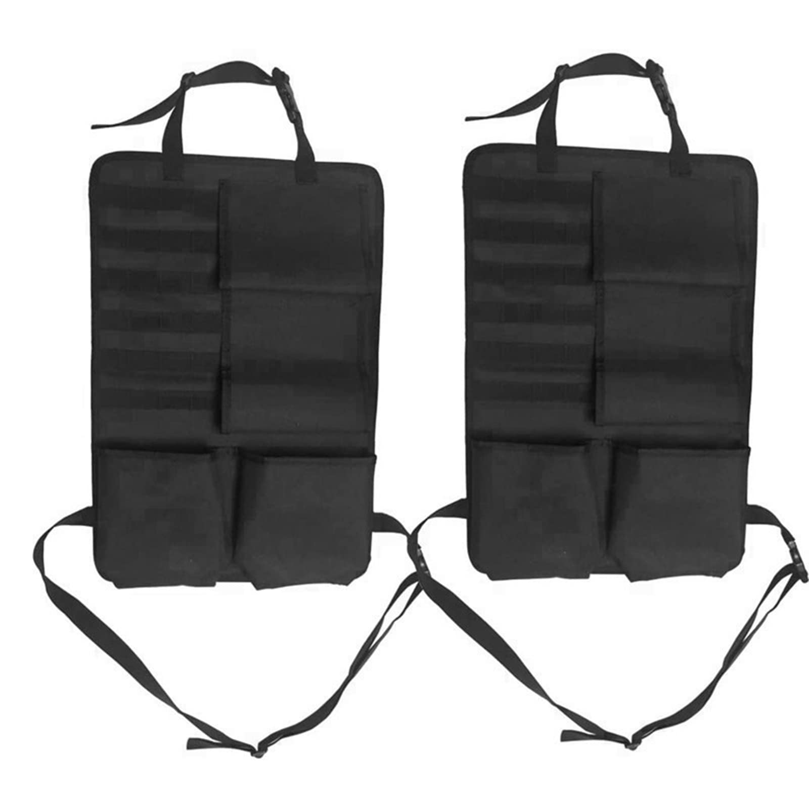 Universal Car Seat Back Organizer - Tactical Vehicle Panel Organizer with Storage Pockets | Durable Seat Cover Protector for Cars, SUVs & Trucks | Perfect for Road Trips, Family Travel & Daily Commute (Black)