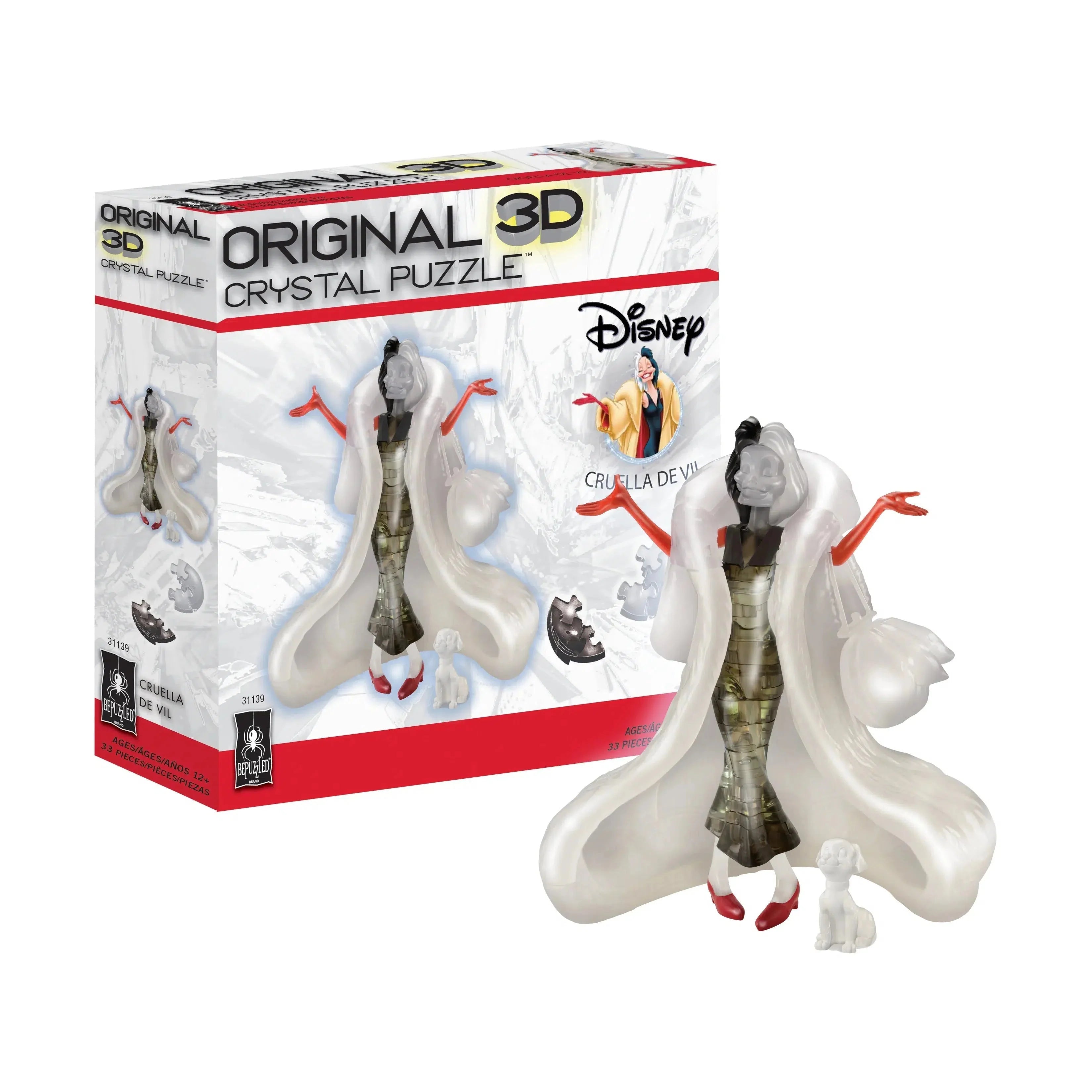 3D Crystal Puzzle - Disney Cruella de Vil Collectible Brain Teaser for Adults & Kids | Perfect Gift for Disney Fans, Puzzle Lovers & Home Decor