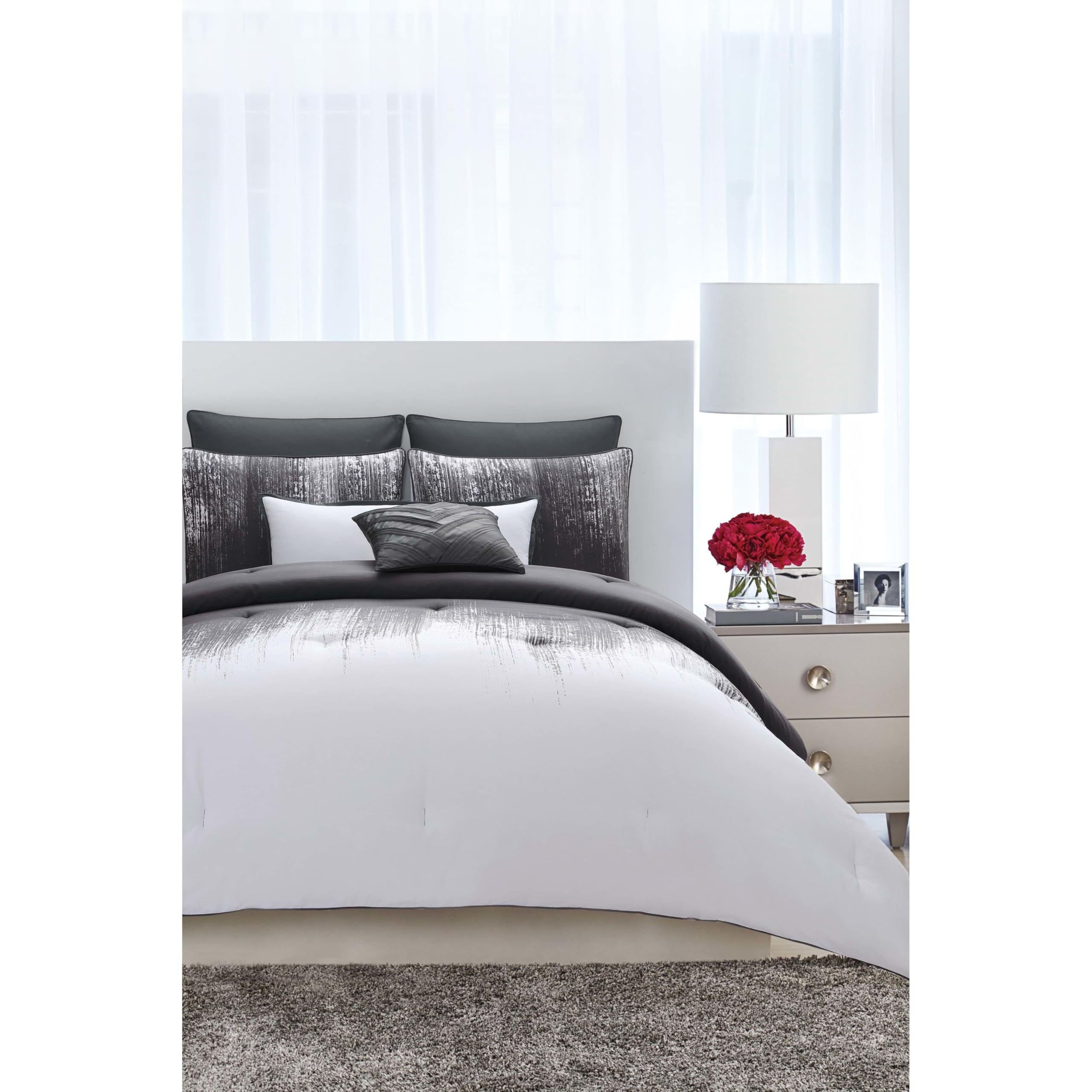 Vince Camuto Lyon Grey King Comforter Set - Ultra Soft Bedding Collection for Luxurious Sleep | Perfect for Master Bedrooms & Guest Rooms