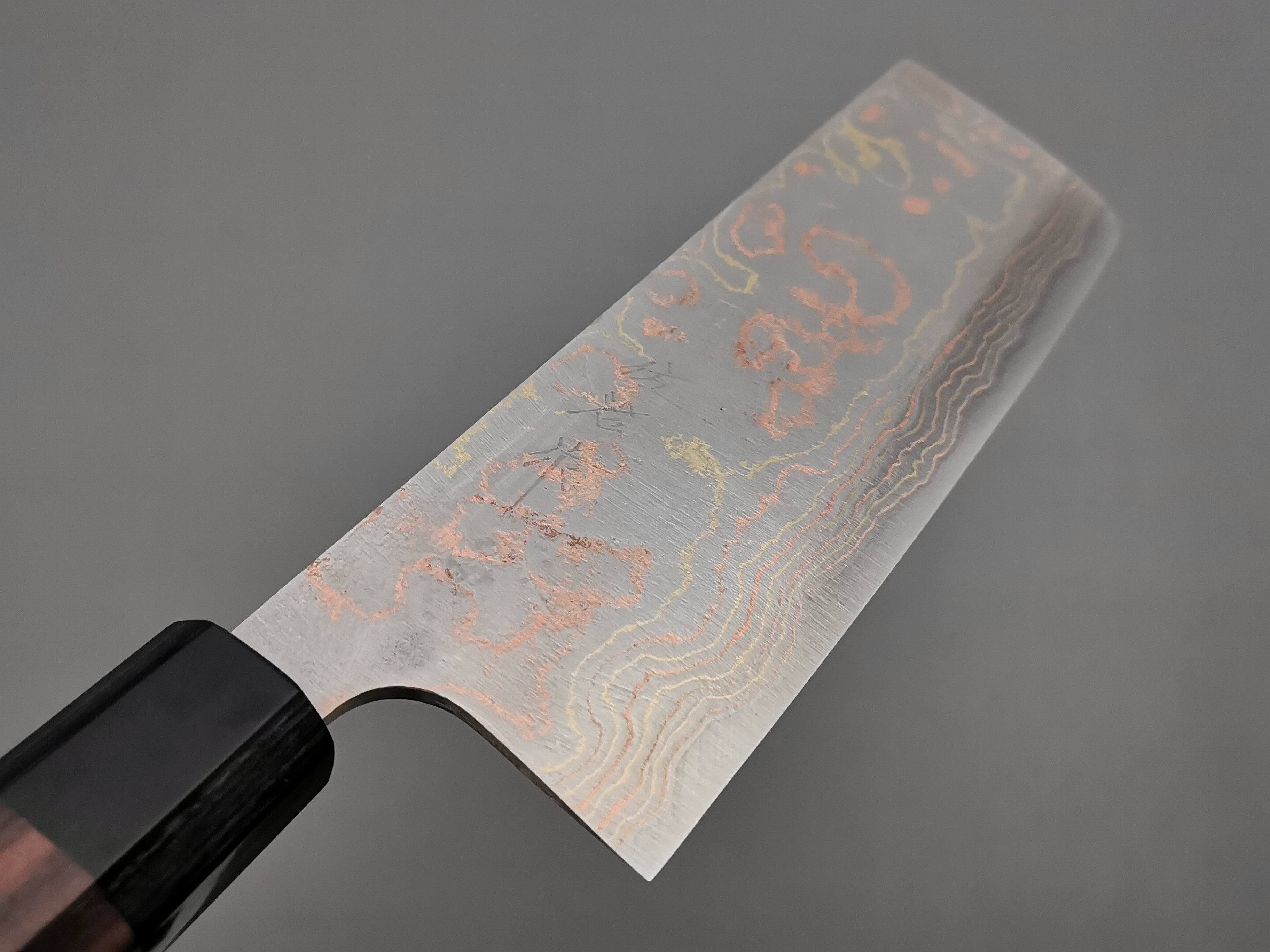 Takeshi Saji Rainbow Damascus Nakiri Knife - Japanese Chef Knife for Vegetables & Sushi - Perfect for Home Cooking & Professional Kitchens