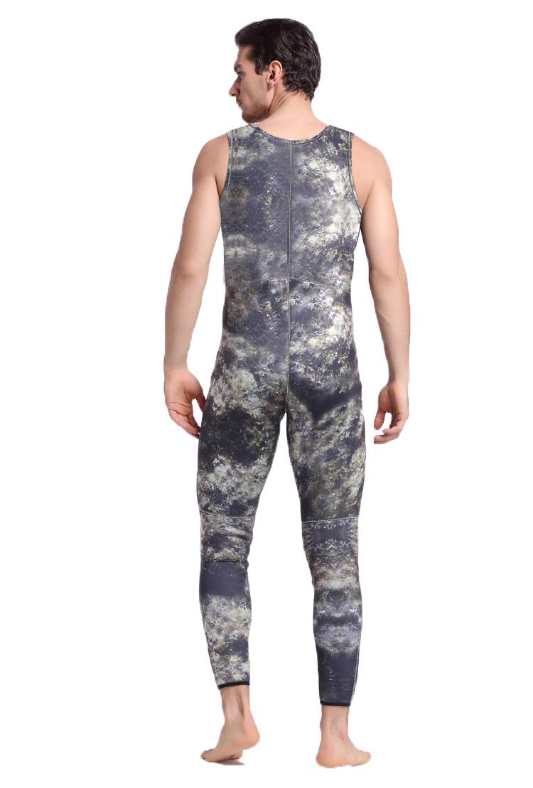 Premium 5mm Camouflage Neoprene Wetsuit for Men - Spearfishing, Scuba Diving & Snorkeling Gear - Warm & Durable Hooded Diving Suit for Ocean Adventures