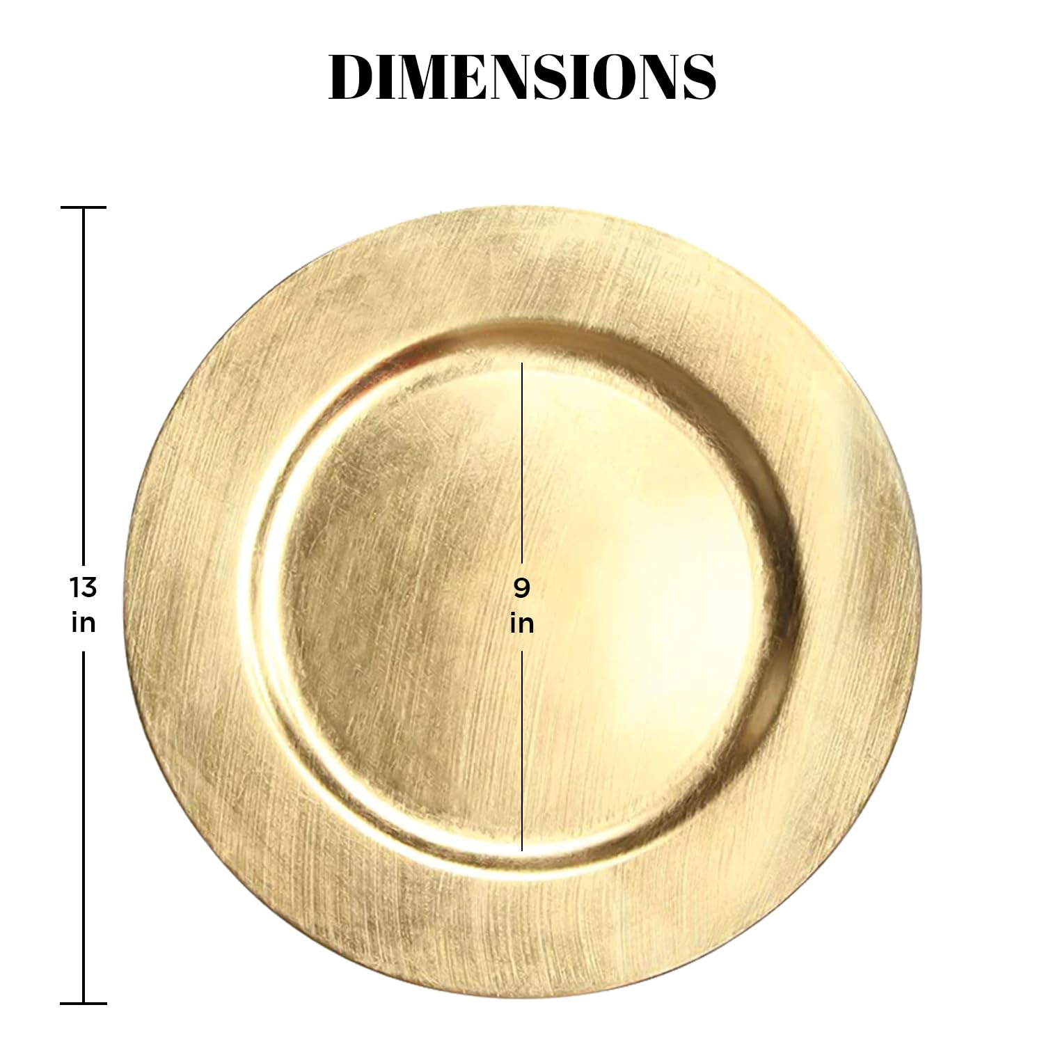 24 Pack 13 Inch Gold Plastic Charger Plates - Heavy Duty & Durable Fancy Dinner Plates for Weddings, Parties, Events - Elegant Table Setting for Formal Dinners, Banquets, and Special Occasions