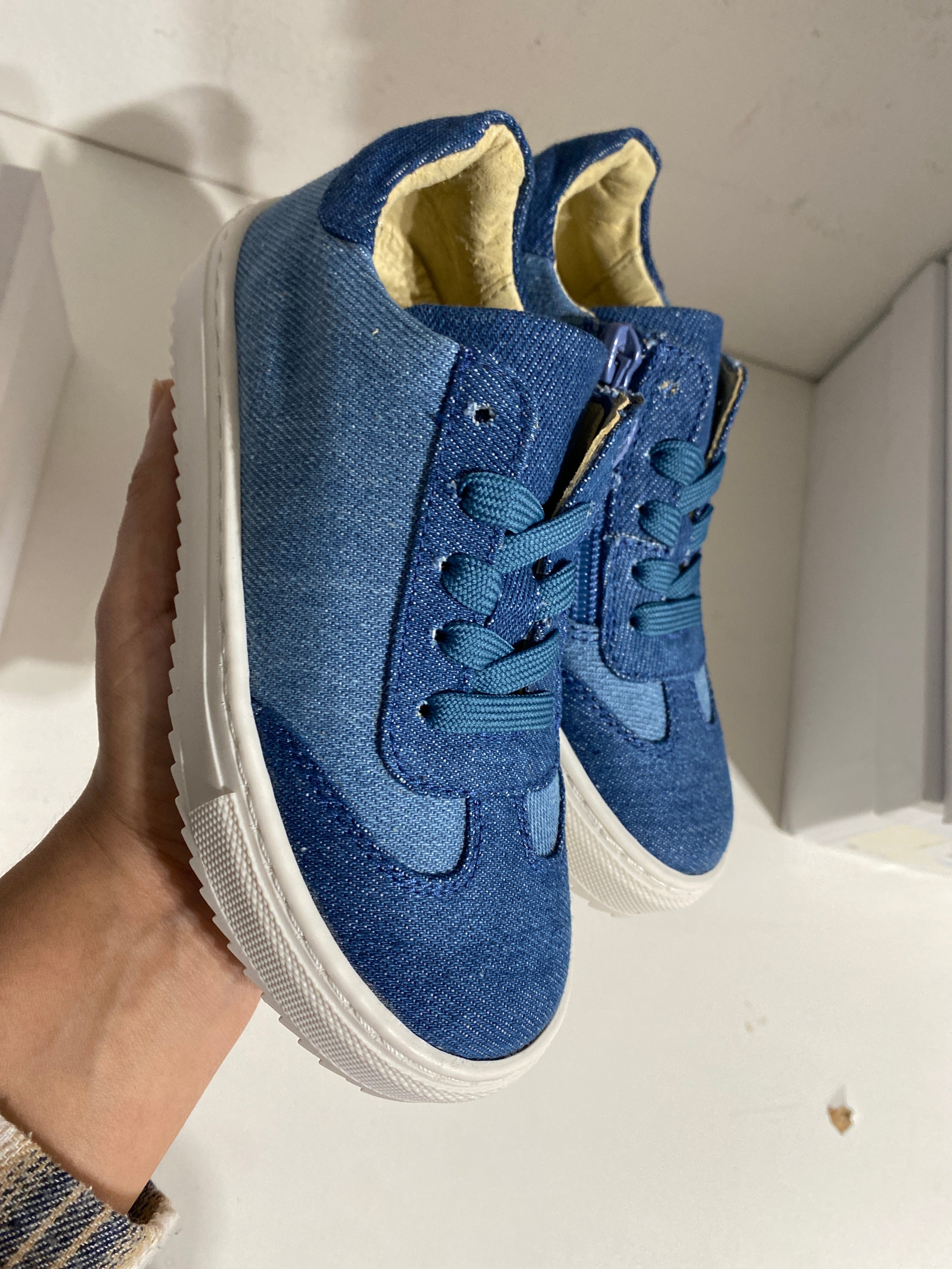 Blublonc Denim Zipper Sneakers for Women - Stylish Casual Shoes with Comfortable Fit | Perfect for Streetwear, Outfits & Everyday Fashion