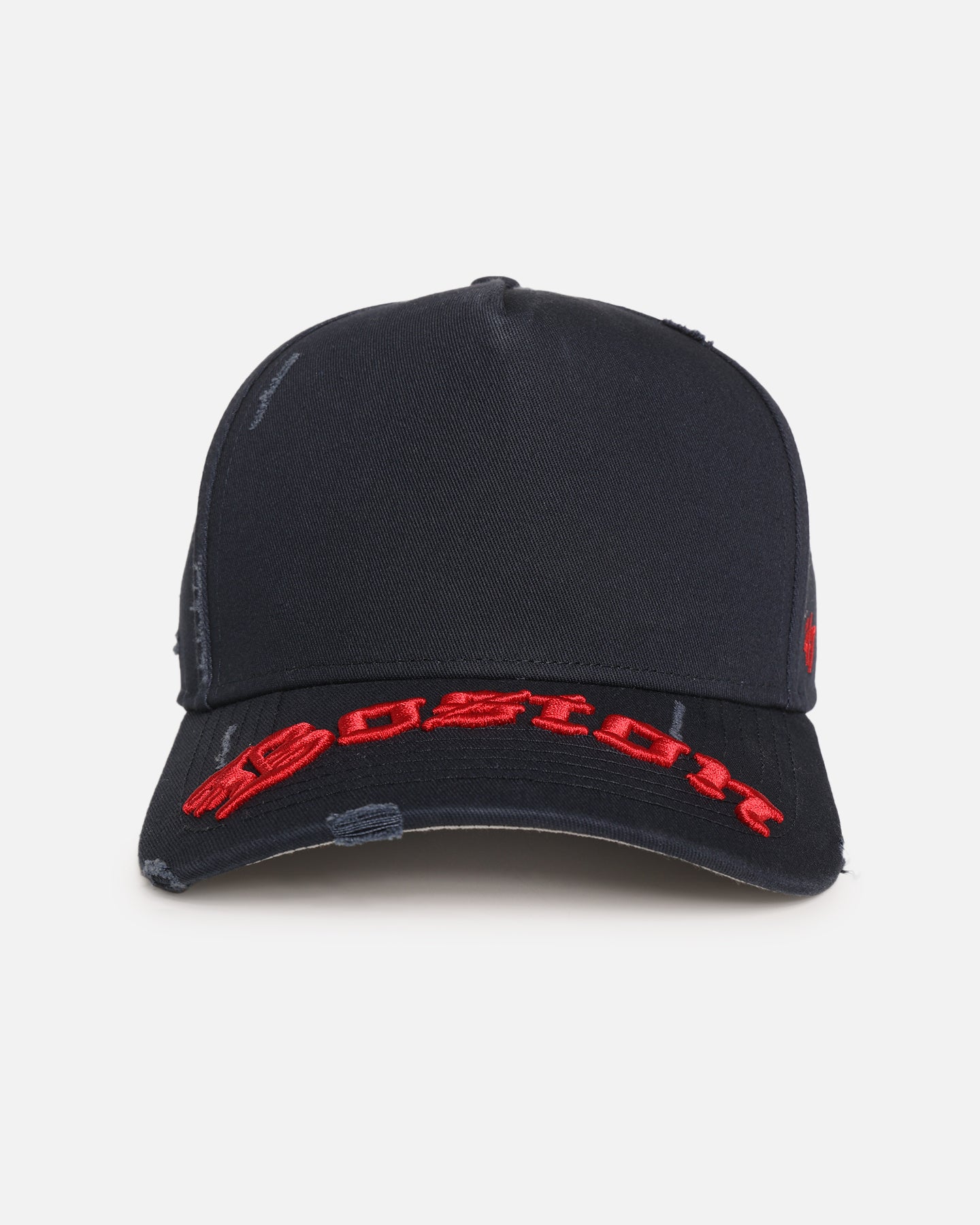 47 Brand Boston Red Sox 'Destruct Gothic Visor' 47 Offside Strapback Snapback Hat - Navy/Navy Adjustable Baseball Cap for Men & Women - Perfect for Baseball Games, Sports Fans, and Casual Wear
