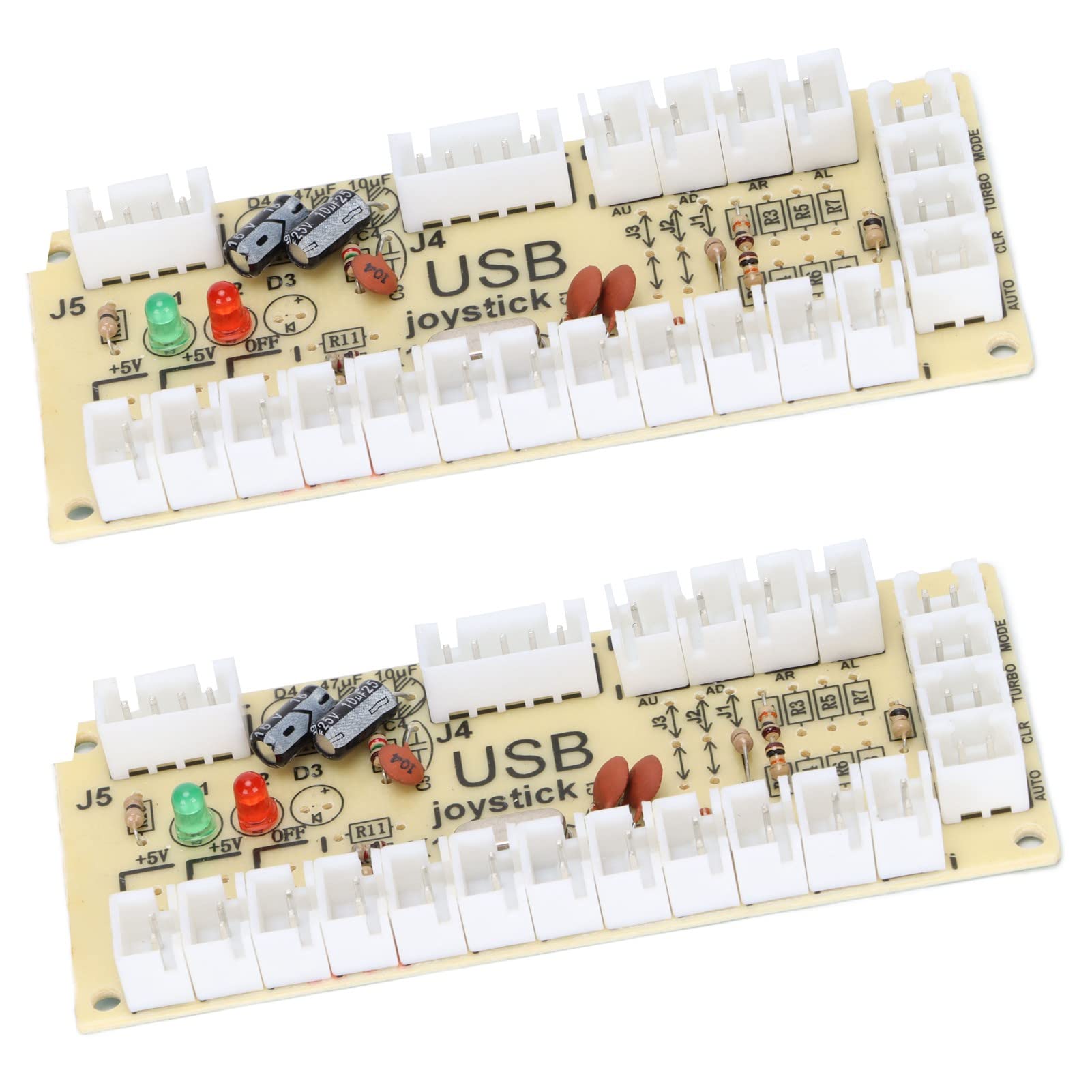 ASHATA Zero Delay USB PC Encoder - Game Controller Board with Button Wires & 5-Pin Joystick Cable for PC, MAME, Raspberry Pi & Retropie (QM070913 Dual) - Perfect for Arcade DIY Projects & Gaming Consoles