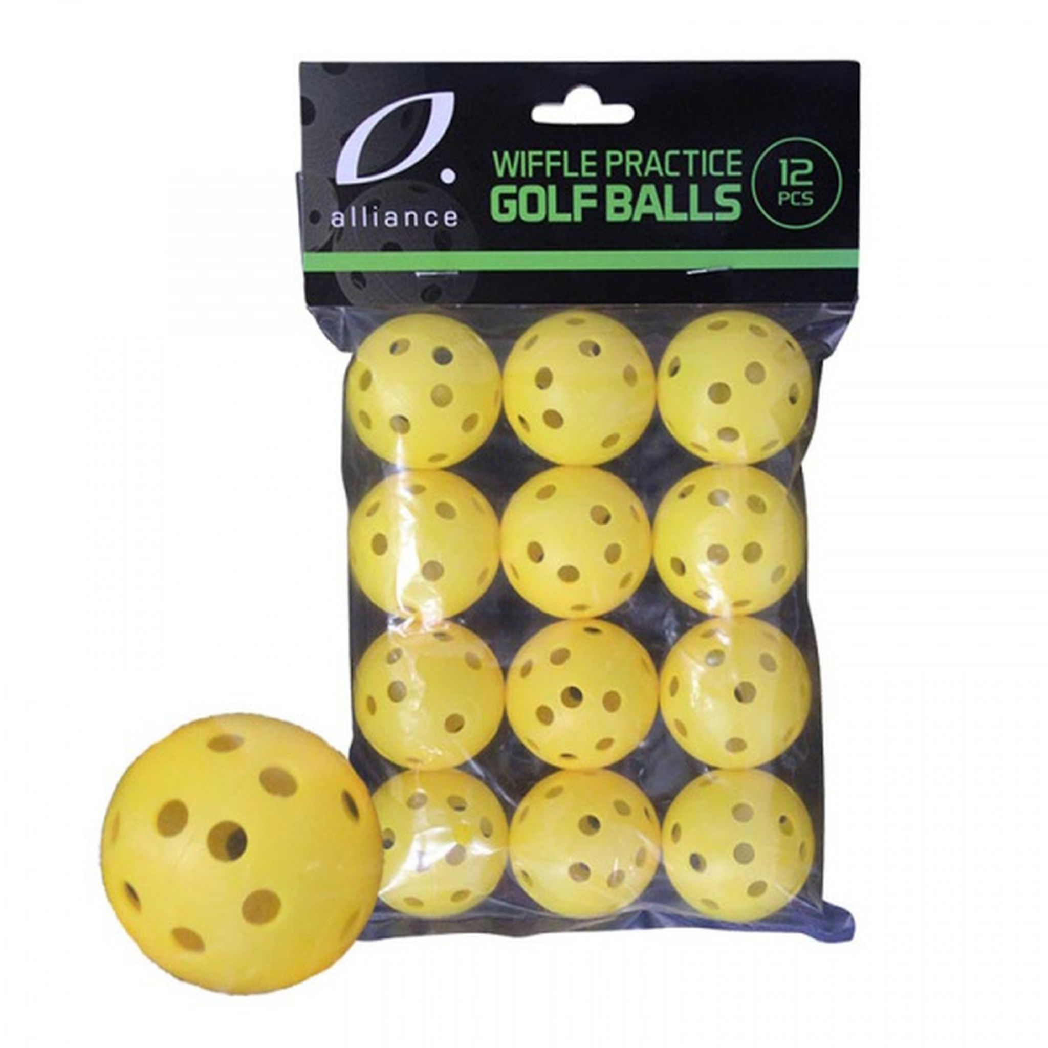 Alliance 12-Pack Wiffle Golf Balls - Practice & Training Balls for Backyard, Driving Range & Indoor Use