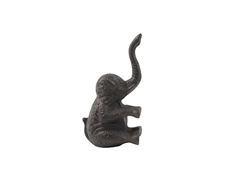 Heavy Duty Cast Iron Elephant Door Stopper - 8 Inch Solid Metal Door Stop for Home & Office - Decorative and Functional Door Wedge for Sliding Doors, French Doors, and Hardwood Floors