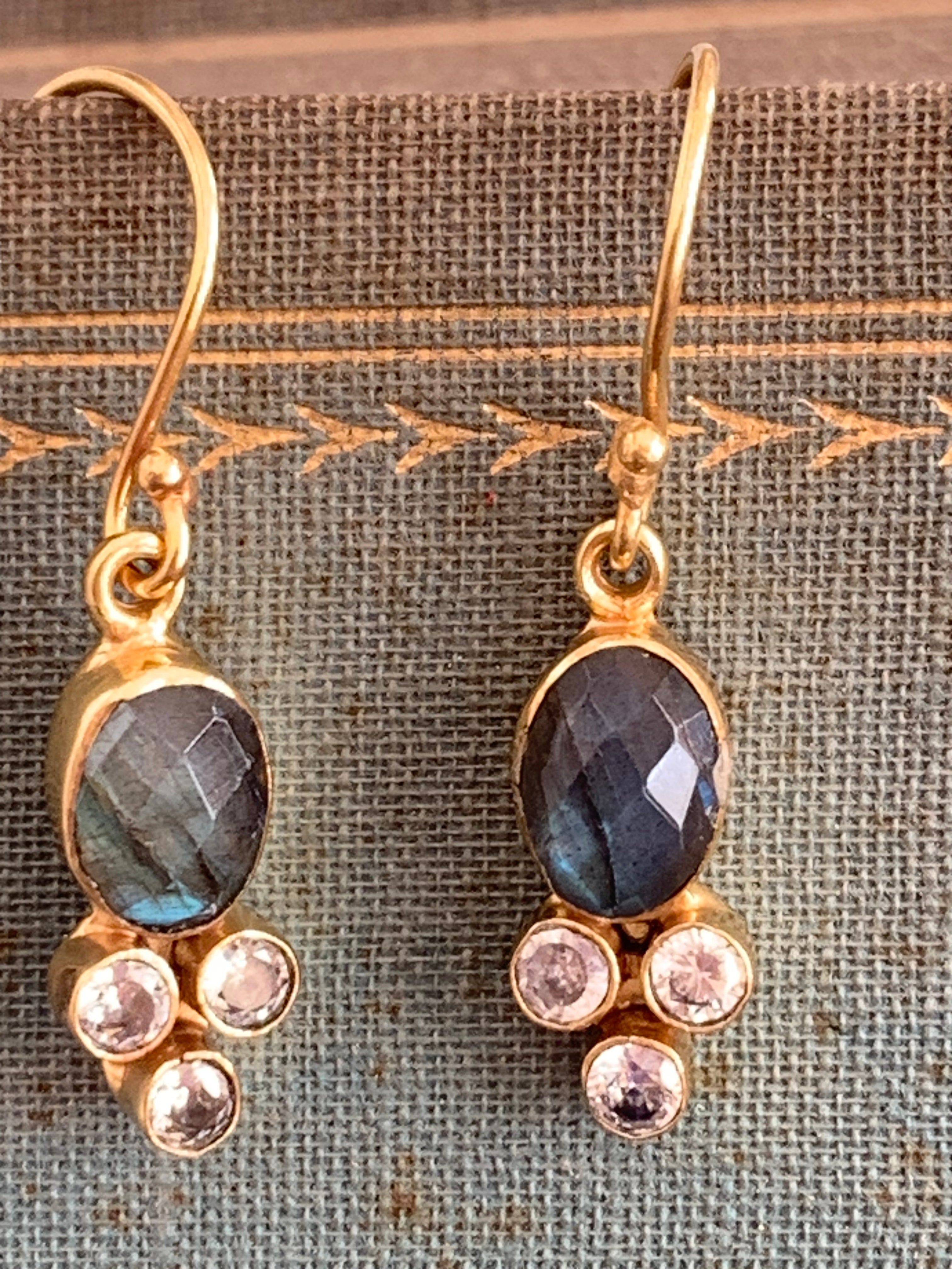 Labradorite Gemstone Designer Earrings | Eye of Truth | Handmade Boho Jewelry for Women | Perfect for Parties, Weddings & Everyday Wear