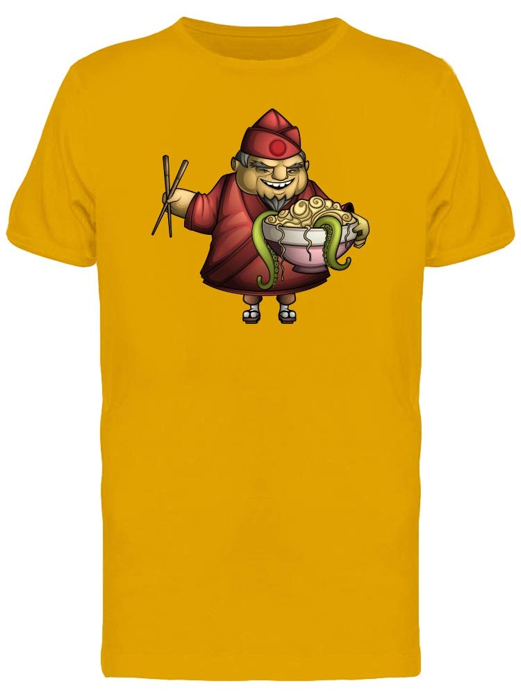 Japanese Chef with Food Bowl Graphic T-Shirt for Men - Casual & Stylish Tee for Cooking Enthusiasts and Anime Fans