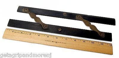 Vintage 1800s Ebony and Brass 12-Inch Parallel Rule - Antique Drafting Tool for Architecture, Engineering & Collectors