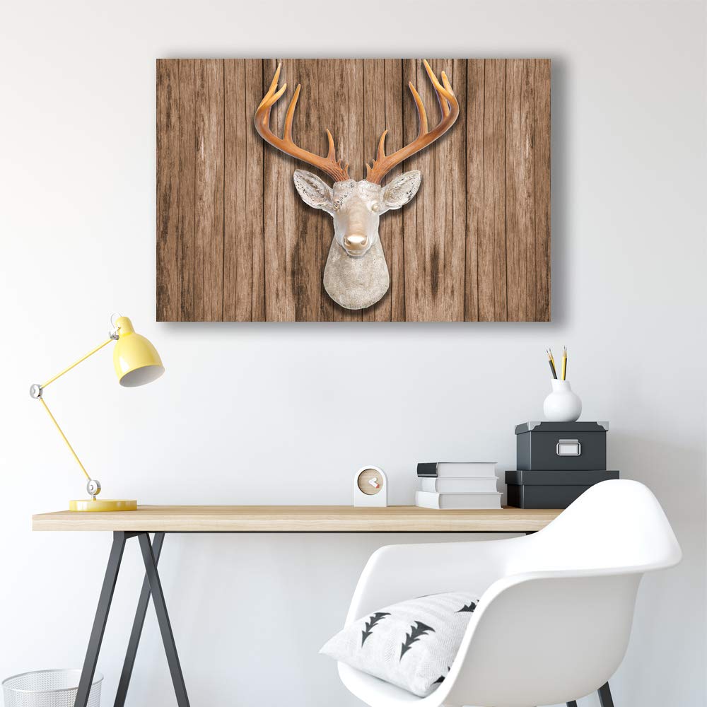 Wall26 Canvas Wall Art - Deer with Antlers Giclee Painting for Home Decor, Perfect for Bedroom, Living Room, Office, and Housewarming Gifts - 12x18 inches