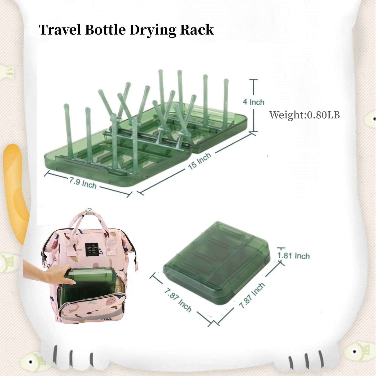 Foldable Baby Bottle Drying Rack - 16 Ribs Space-Saving Design for Travel & Daily Use