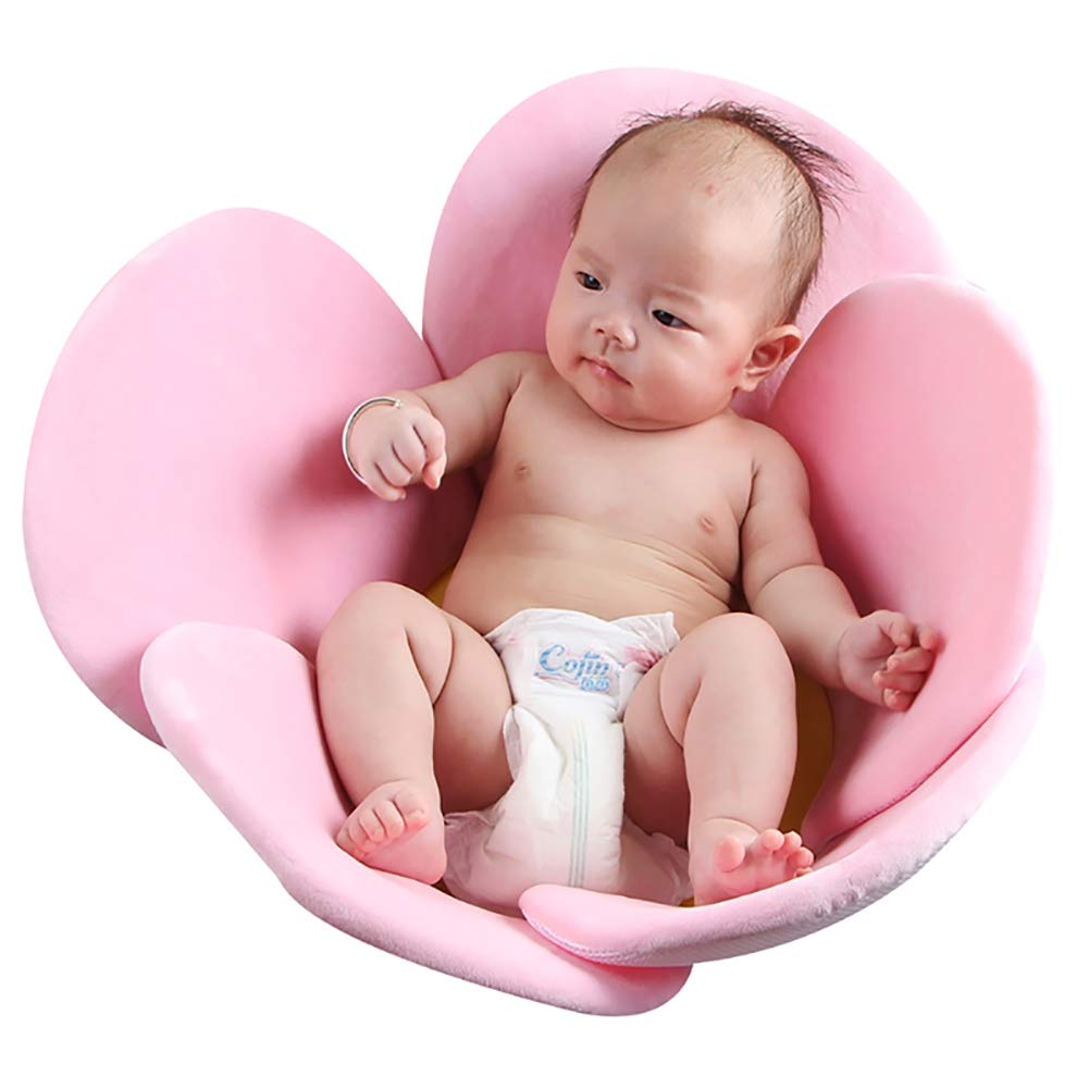 Foldable Soft Flower Petal Baby Bathtub for Newborns 0-6 Months - Safe Sink Bathing Support Cushion Mat for Boys & Girls (Pink) | Perfect for Gentle Bath Time & Newborn Care