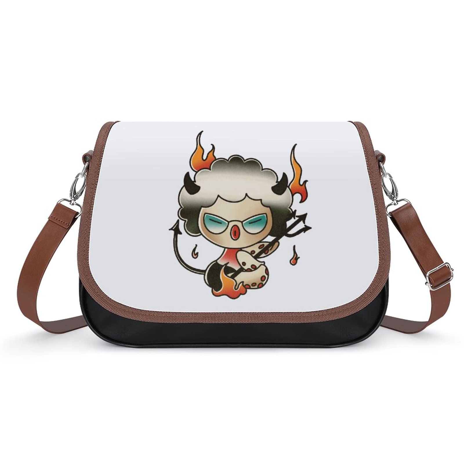 Trendy Printed Crossbody Bags for Women - Fashionable Octopus & Devil Design Leather Shoulder Bag Satchel Hobo Purse - Perfect for City Travel, Shopping & Daily Use