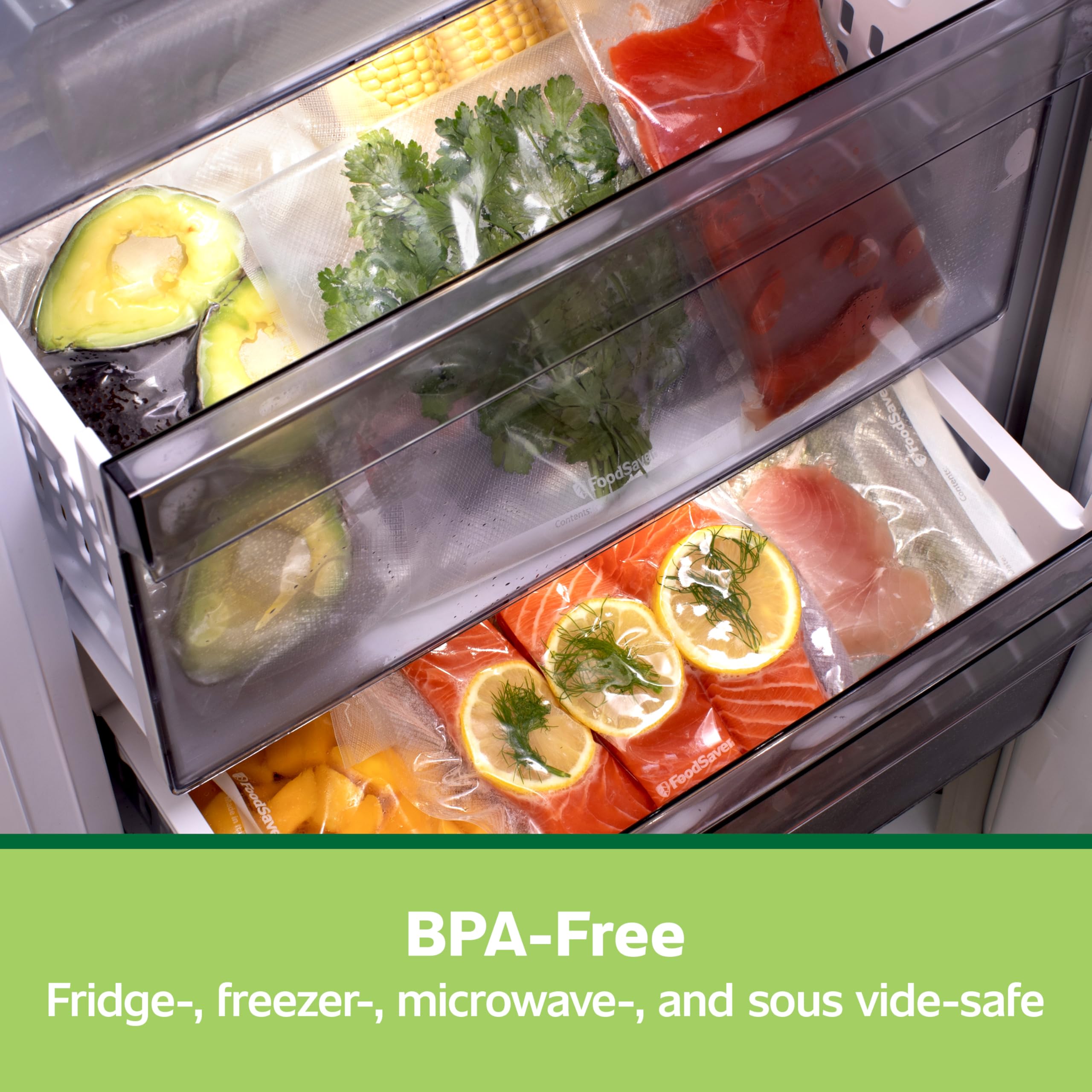 FoodSaver Pint Pre-Cut Vacuum Seal Bags - 27 Pack | Easy to Use & Tear Open Vacuum Storage Bags for Food Preservation | Perfect for Sous Vide, Freezing, and Long-Term Food Storage
