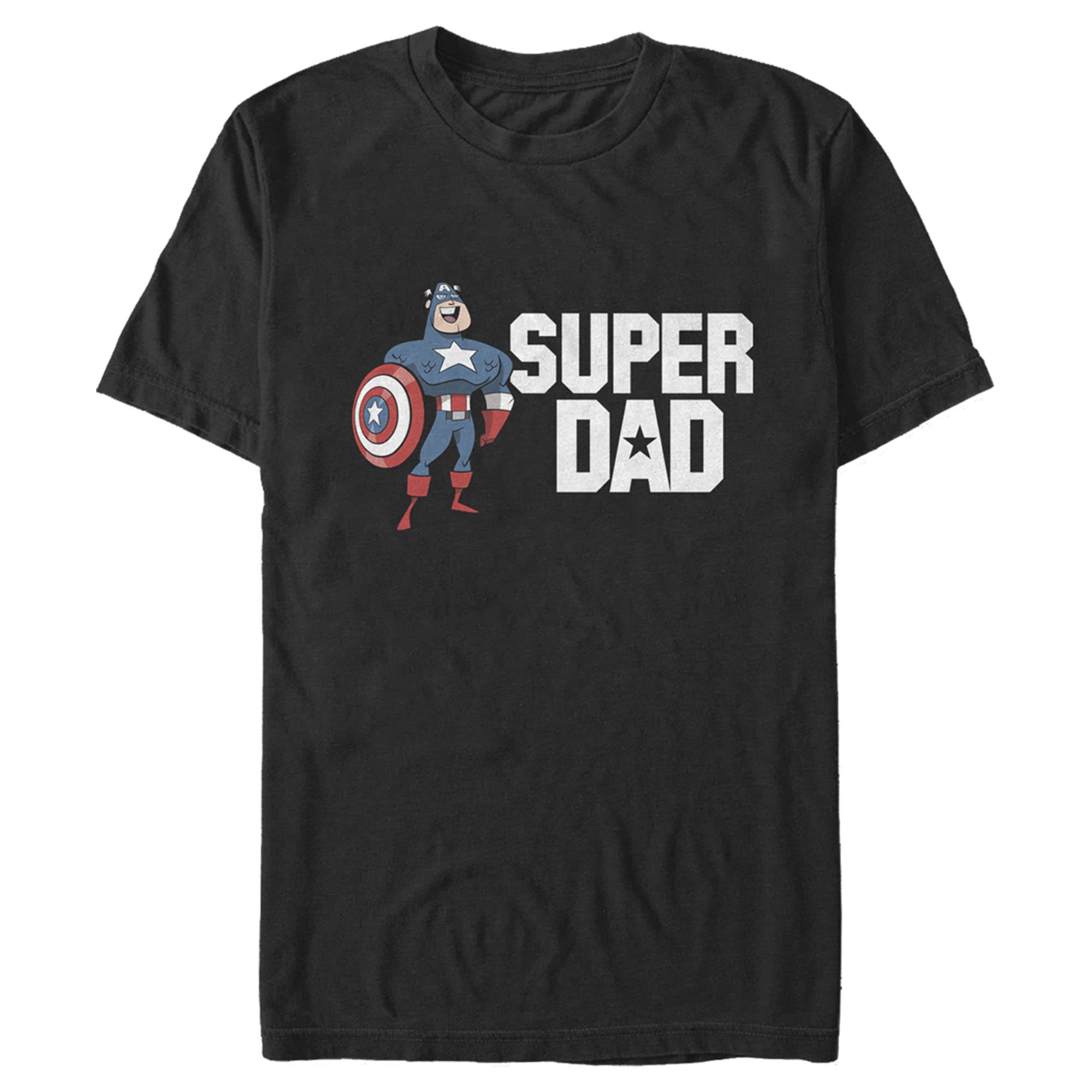 Marvel Captain America Super Dad Graphic T-Shirt for Men - Cool Superhero Cartoon Tee for Casual Wear, Gifts & Cosplay