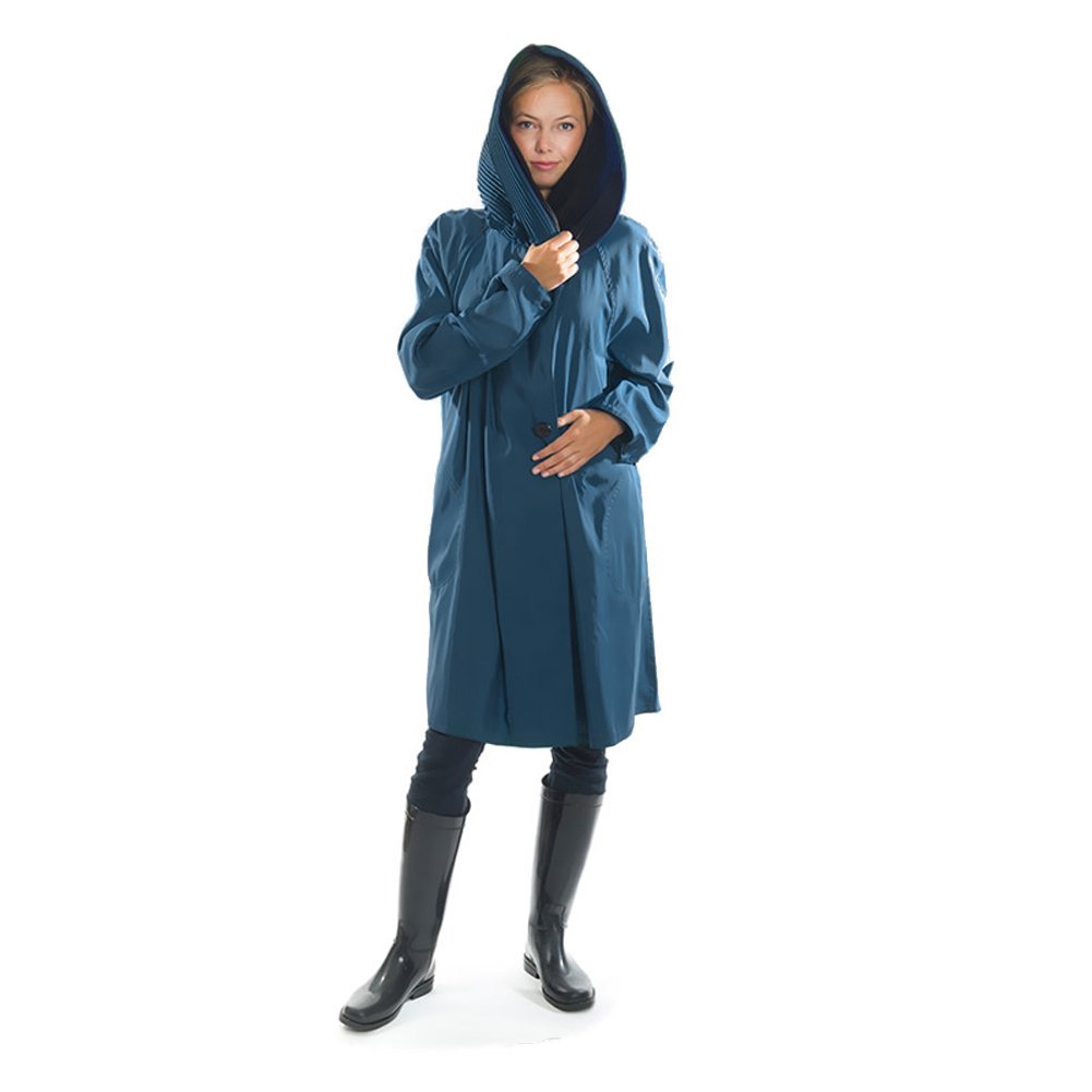 Stylish Waterproof Donatella Raincoat for Women - Lightweight Travel Rain Jacket with Hood for Outdoor, Commuting & Traveling