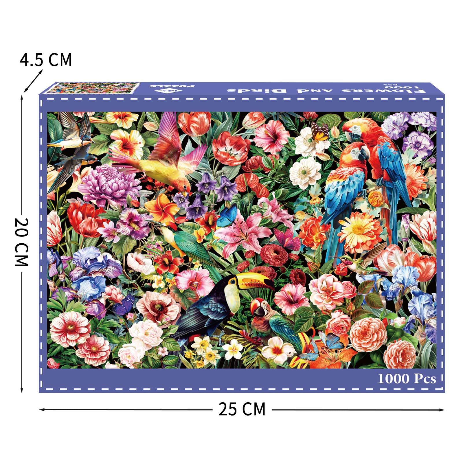 1000 Piece Jigsaw Puzzle for Adults - Challenging Flower & Bird Theme Puzzle Game - Family Fun Activity - Perfect Gift for Women & Men - Great for Relaxation, Stress Relief & Home Decor