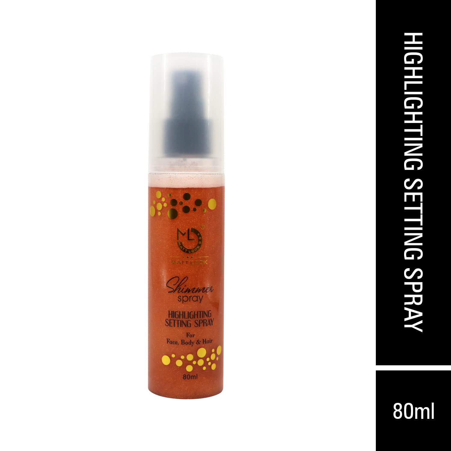MATT LOOK Shimmer Highlighting Setting Spray - Rose Gold 003 (80ml) | Face, Body & Hair Makeup Finisher | Perfect for Parties, Photos & Special Occasions