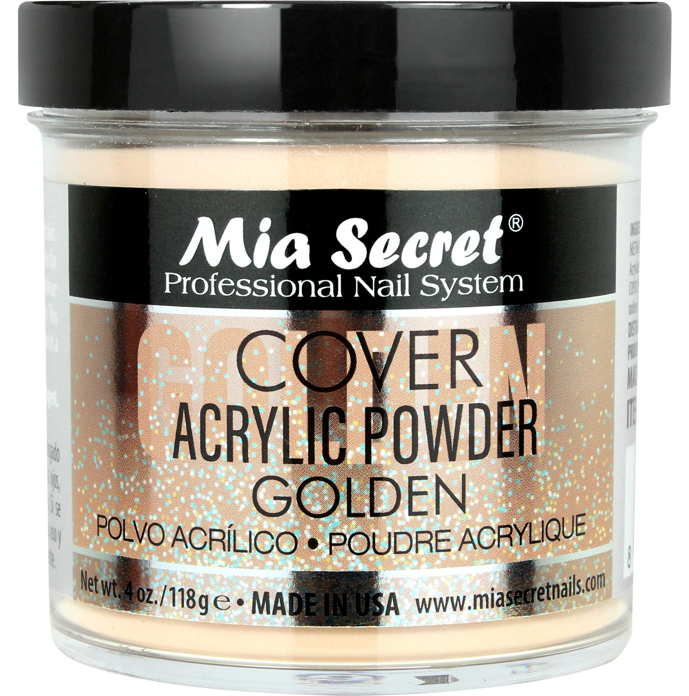 Golden Mia Secret Acrylic Powder for Nails - 4 oz Professional Nail Art Kit | Perfect for Salon, Home Manicure & DIY Nail Extensions