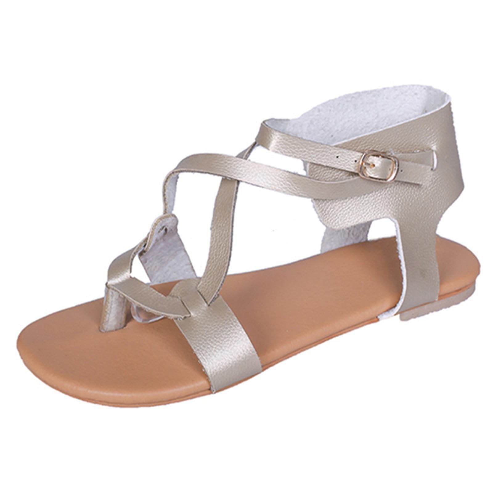 Women's Dressy Summer Sandals - Comfortable Ankle Strap Flat Sandals for Beach, Casual & Flip Flop Wear | Perfect for Vacations, Walking & Outdoor Activities