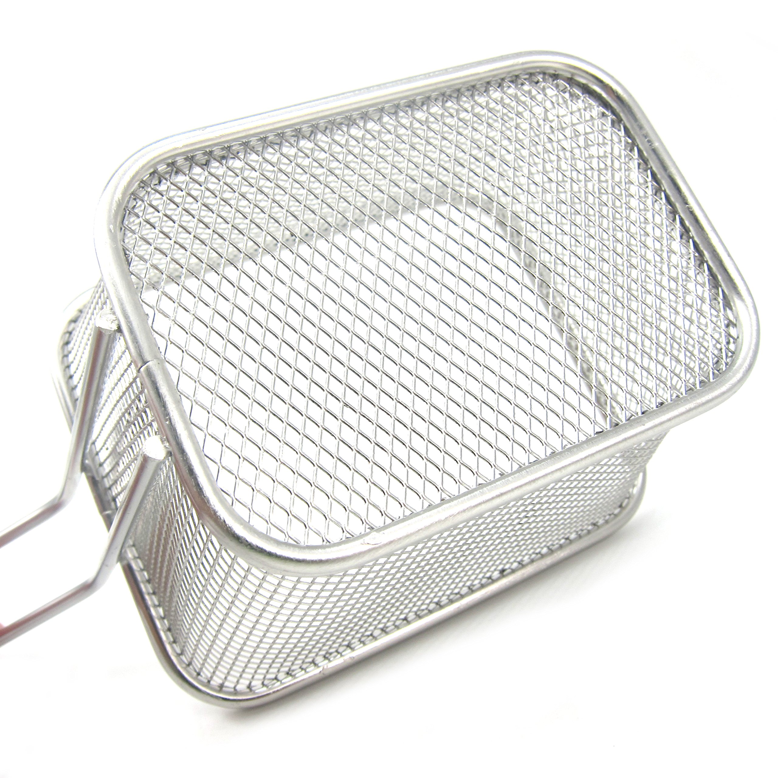 Premium Stainless Steel Fry Basket for Chips & French Fries - 5 Inch Large Cooking Strainer & Serving Tool - Ideal for Home Kitchens, Restaurants & Outdoor BBQ