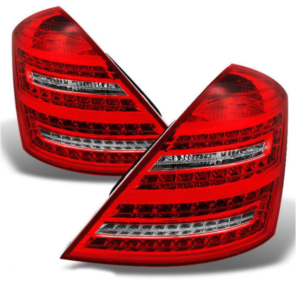 2007-2012 W221 LED Tail Lights - Red Clear Signal Lamps for Safer Driving