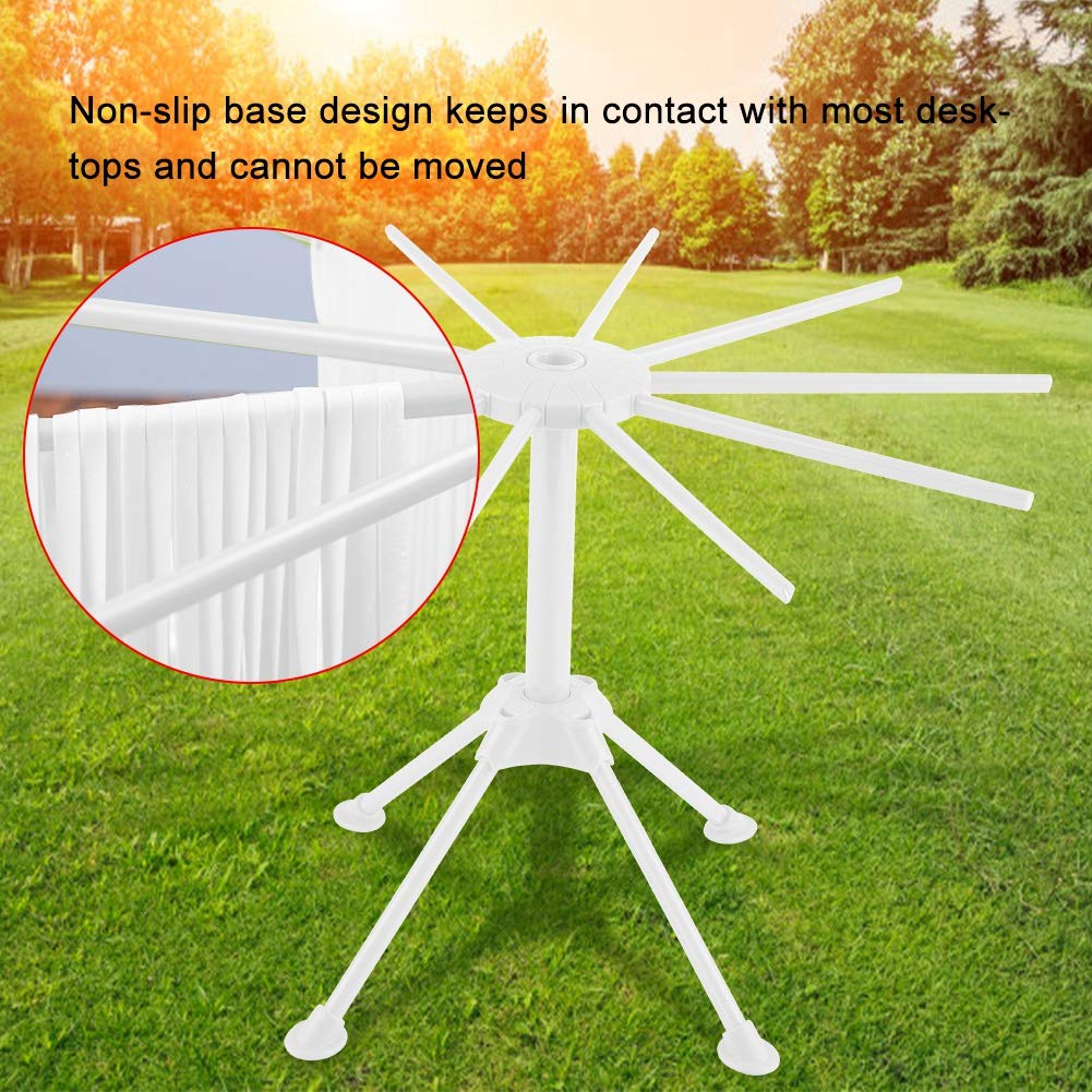 Foldable Plastic Pasta Drying Rack with 10 Bars | Space-Saving Noodle Stand for Spaghetti, Vermicelli & Hollow Pasta | Natural Air Drying Kitchen Tool for Home & Restaurant Use | Perfect for Meal Prep & Italian Cooking