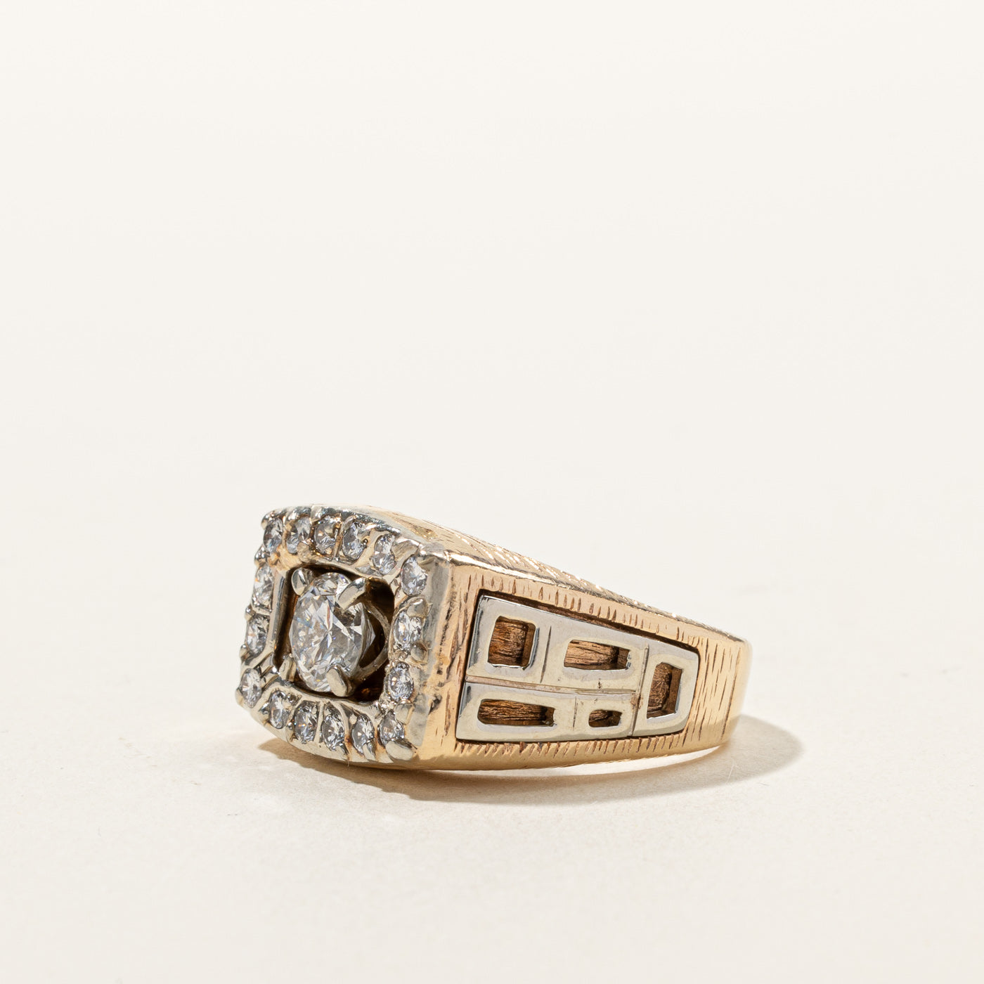 1.85ctw Diamond Textured Gold Ring for Women - Size 9.5 | Elegant Wedding Band, Anniversary Gift & Everyday Jewelry