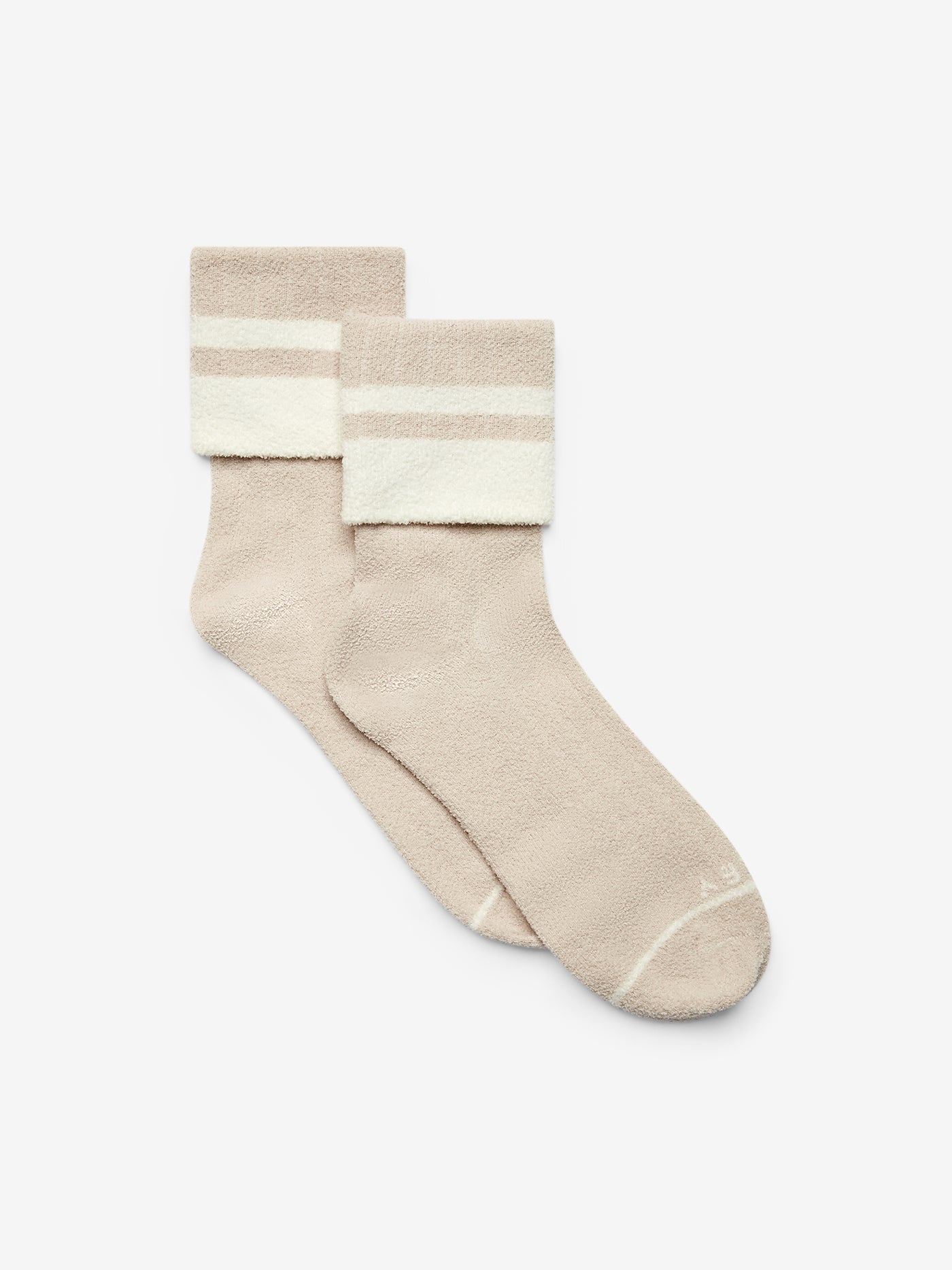 Varley Preston Sock - Comfortable Cotton Crew Socks for Men & Women | Sandshell/Egret Color | Perfect for Running, Hiking & Everyday Wear