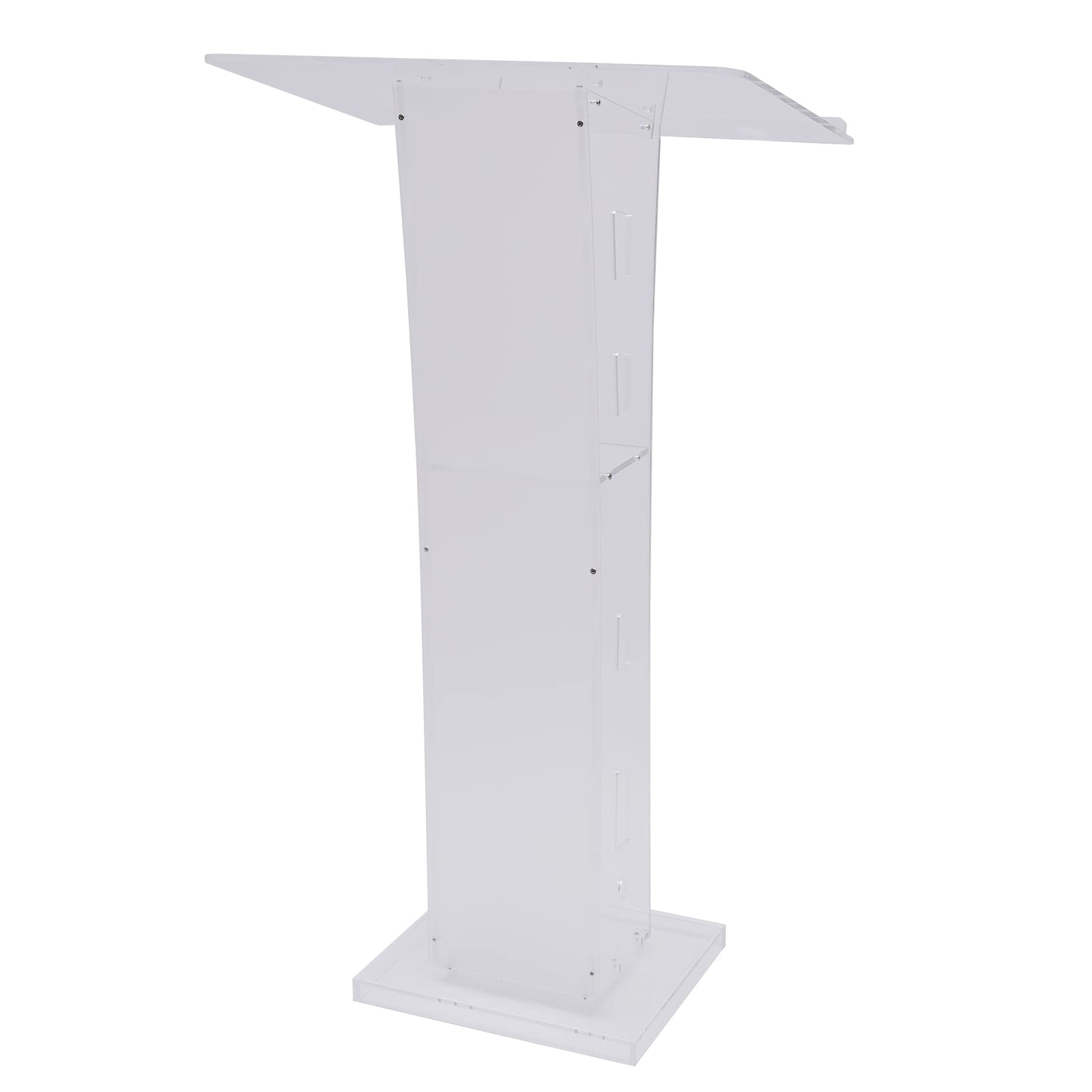 Acrylic Podium Stand with Wide Reading Surface - Clear Church Pulpit for Weddings, Ceremonies & Classrooms | Professional Lectern for Speeches, Presentations & Events