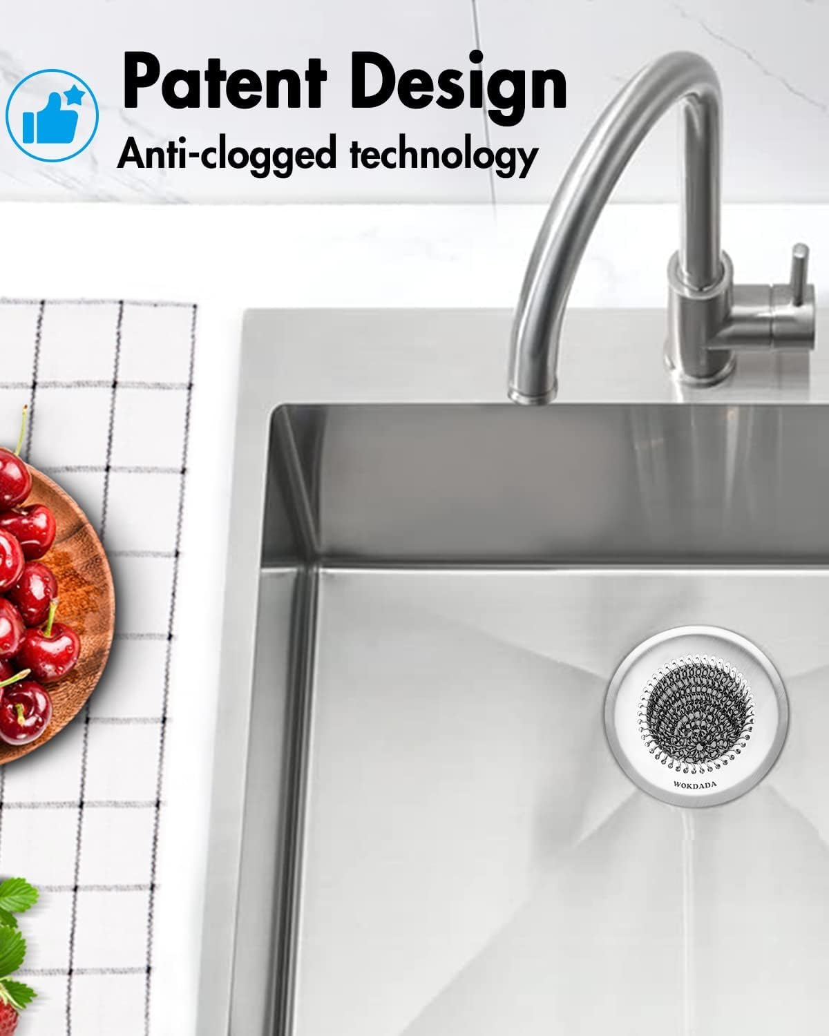 304 Stainless Steel Sink Drain Strainer - Reversible Easy Clean Mesh Garbage Disposal Food Catcher | Rust-Proof Kitchen Sink Filter for Smooth Drainage | Perfect for Home Kitchen, Restaurant & Commercial Use