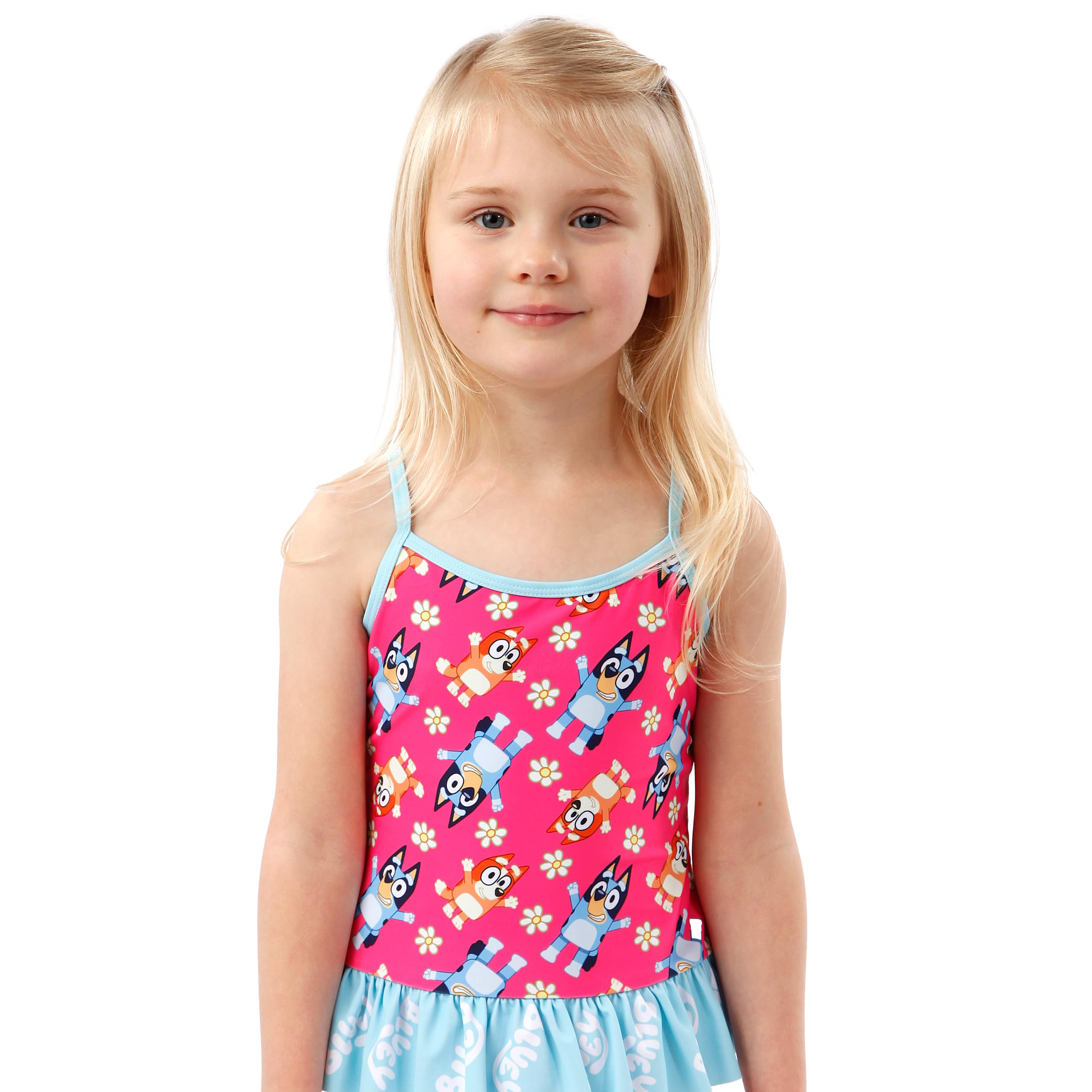 Bluey Girls Swimsuit - Official Licensed Bathing Suit for Toddlers & Kids | UV Protection Swimwear for Pool, Beach & Summer Activities