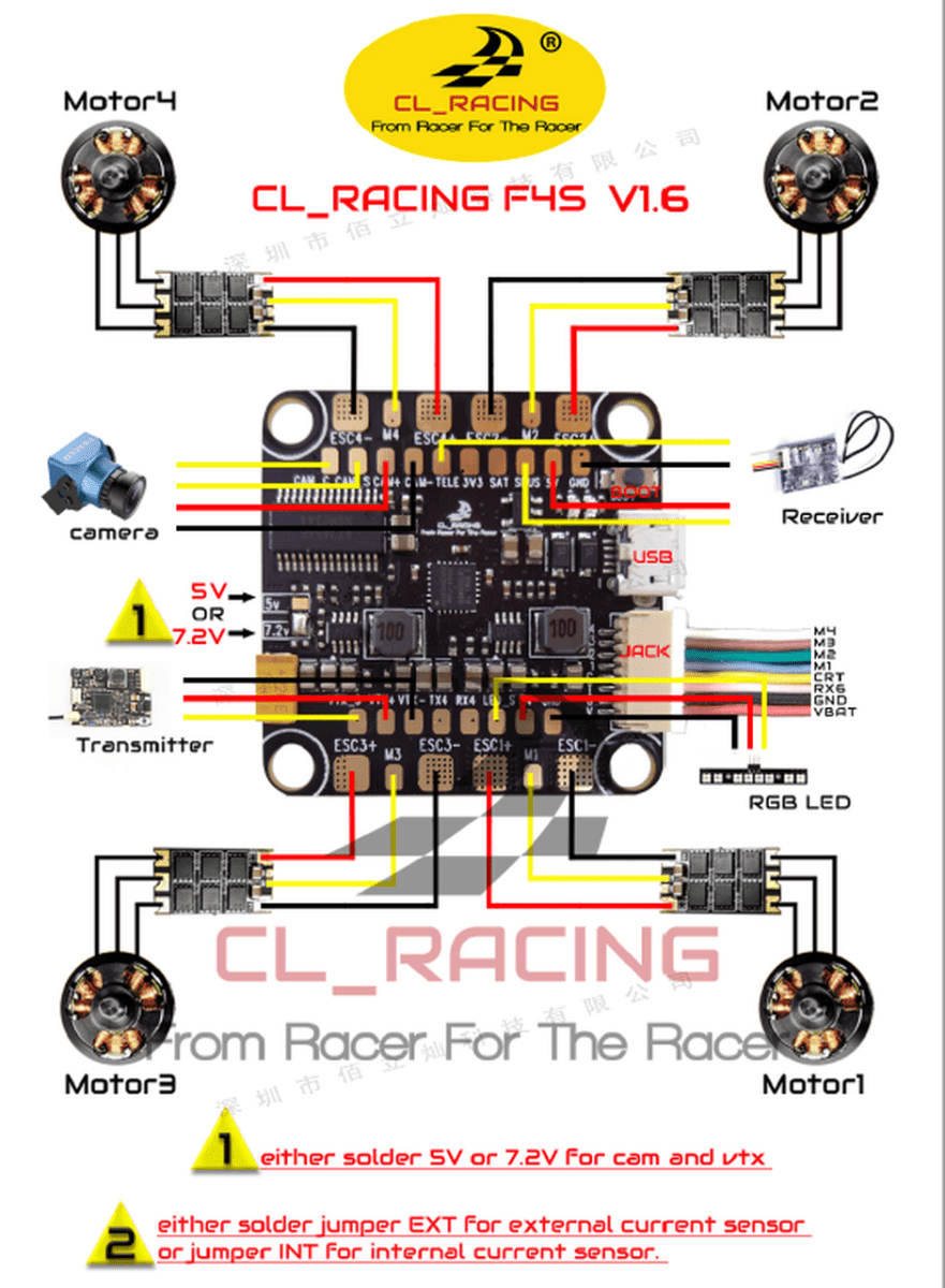 CL Racing F4S 30x30mm Flight Controller with PDB & OSD - All-in-One V1.6 for FPV Racing Drones (Perfect for DIY Quadcopter Builds and High-Speed Drone Racing)