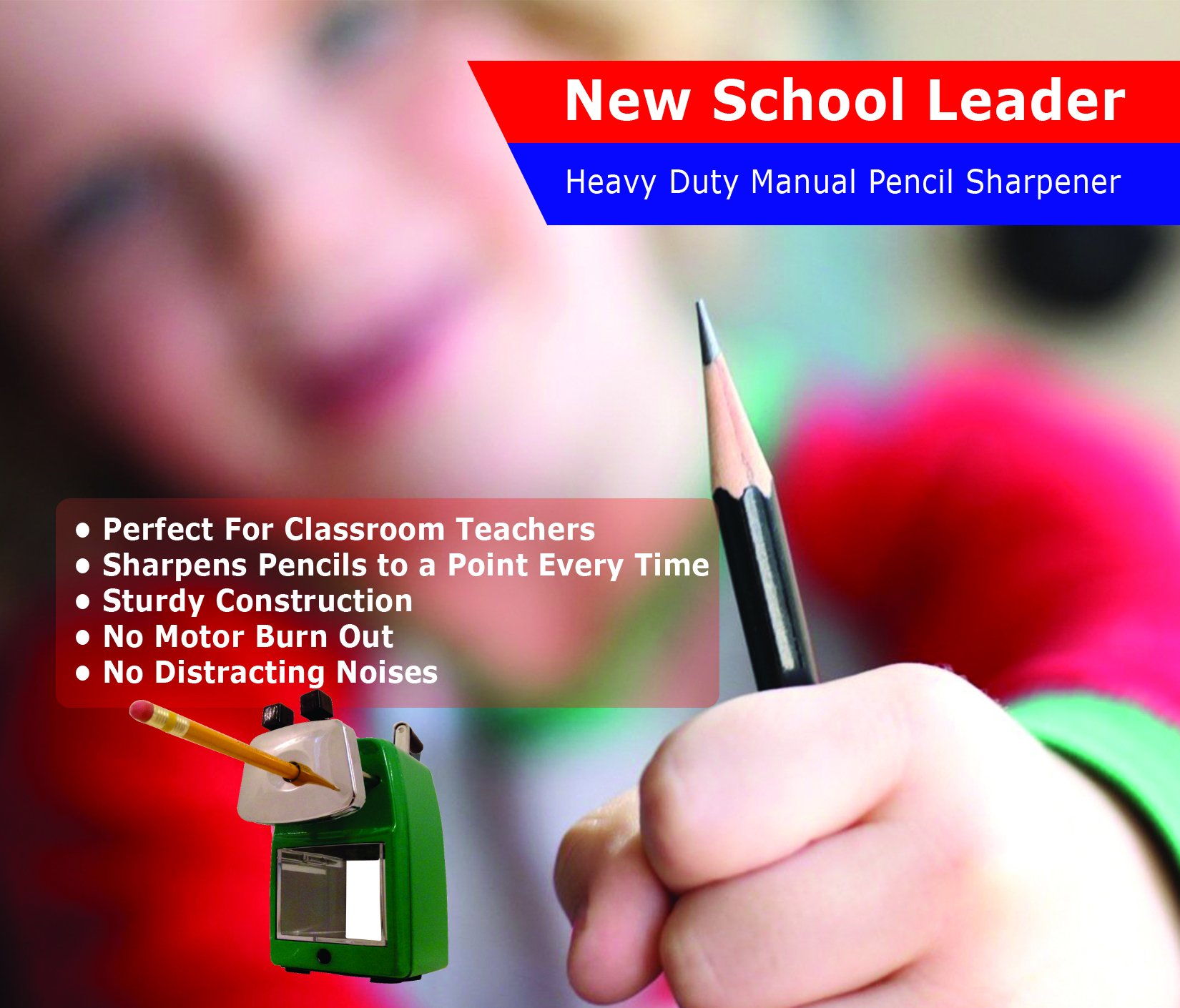 Best Heavy Duty Manual Pencil Sharpener for Classroom & School Use - Durable Teacher's Choice for Sharpening Wooden Pencils