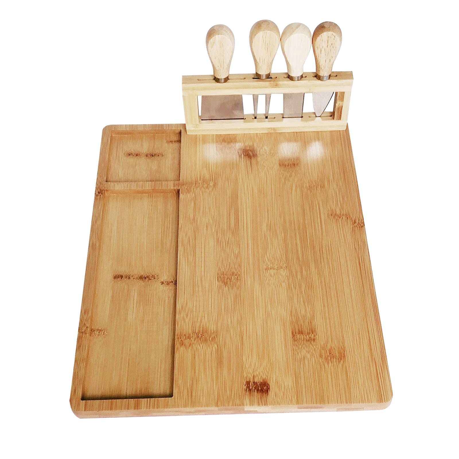 Premium Bamboo Cheese Board Set - Elegant Purple Serving Platter for Charcuterie, Cheese, and Meats | Perfect for Kitchen, Dining & Bar Accessories | Ideal for Parties, Entertaining, and Gourmet Food Presentation (Multicolor, One Size)