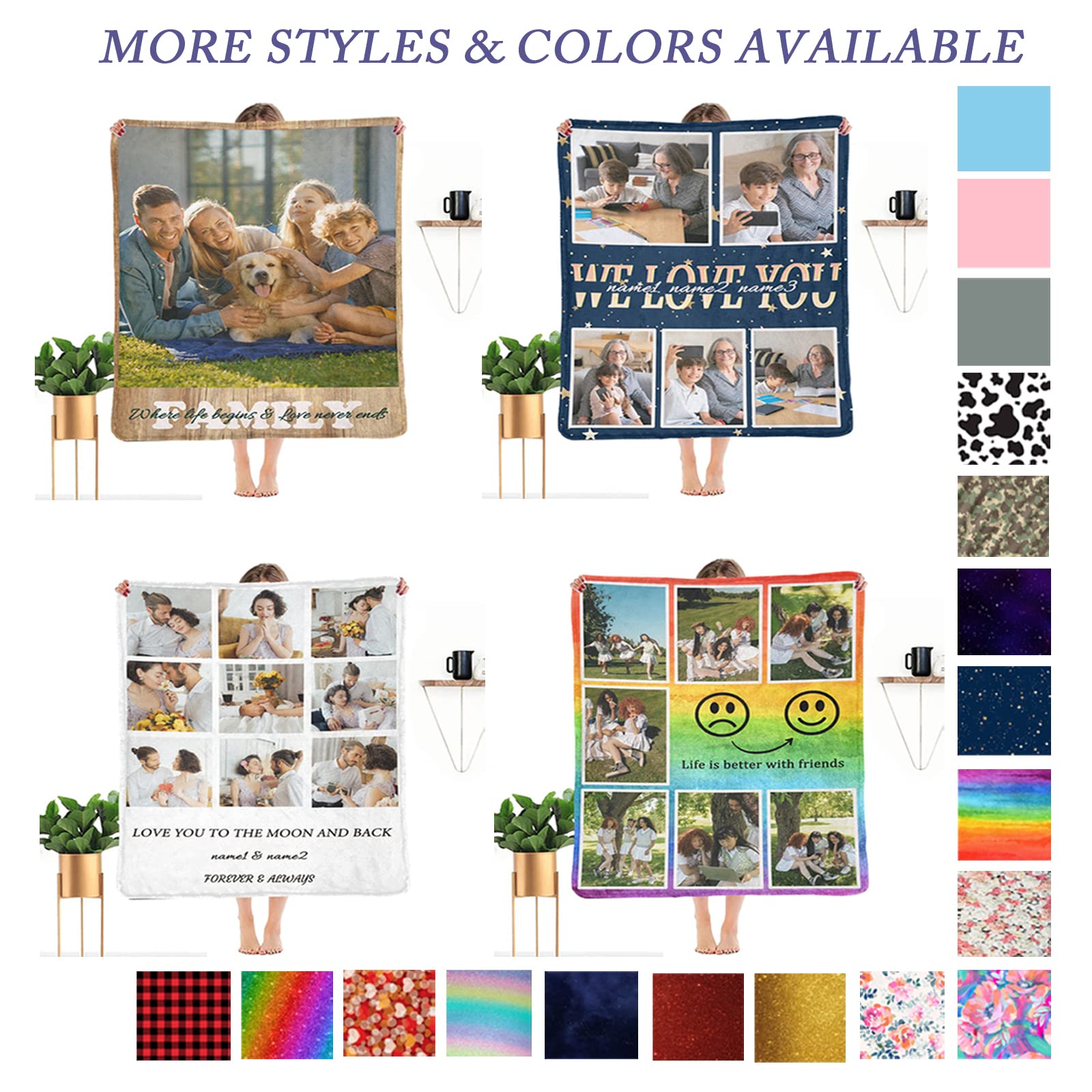 Custom Photo Blanket for Mom - Personalized Best Mom Ever Throw Blanket with Text & Pictures - 50x60 Soft Fleece Gift for Mother's Day, Birthday, Christmas - Perfect for Family, Dad, Grandma, Grandpa - Cozy Home Decor & Thoughtful Present