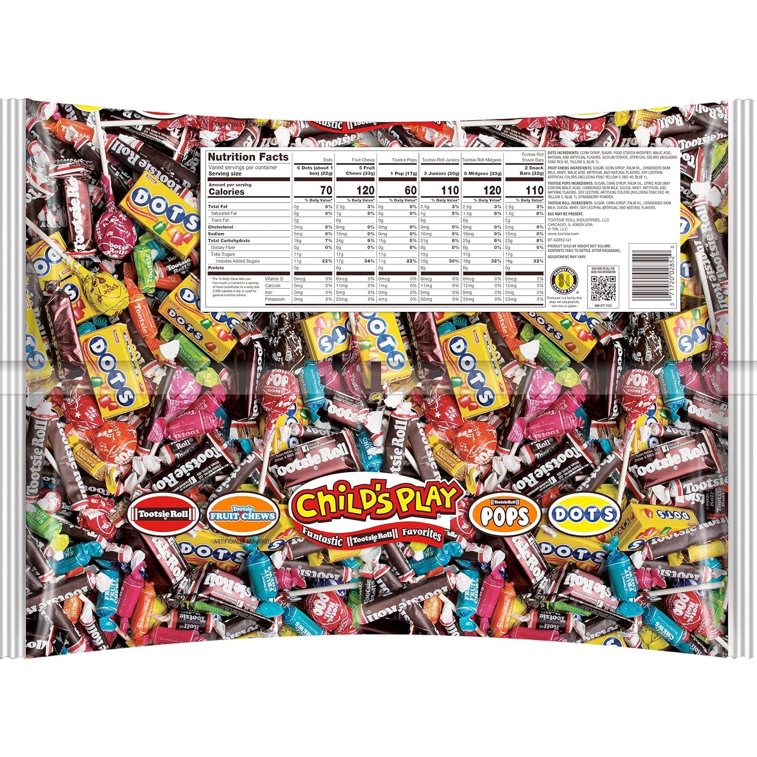 Tootsie Roll Child's Play Candy Favorites - 4lb Bulk Individually Wrapped Party Candy Variety Mix (Peanut Free, Gluten Free) - Perfect for Birthday Parties, Halloween Treats & Office Snacks