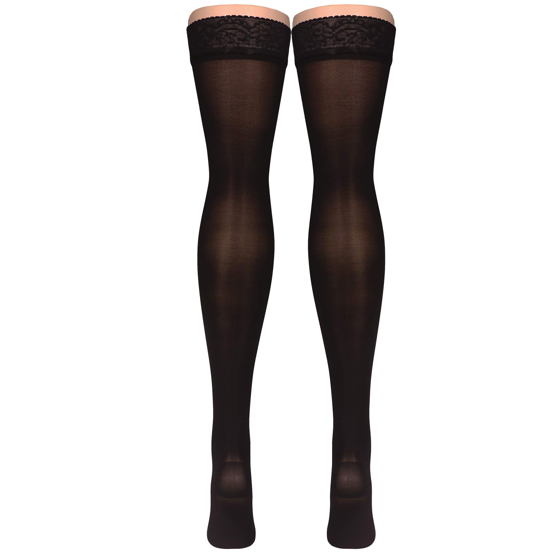 Truform Sheer Compression Stockings 20-30 mmHg - Women's Thigh High Support Stockings, 30 Denier, Black, Small - Perfect for Varicose Veins, Travel & Post-Surgery Recovery