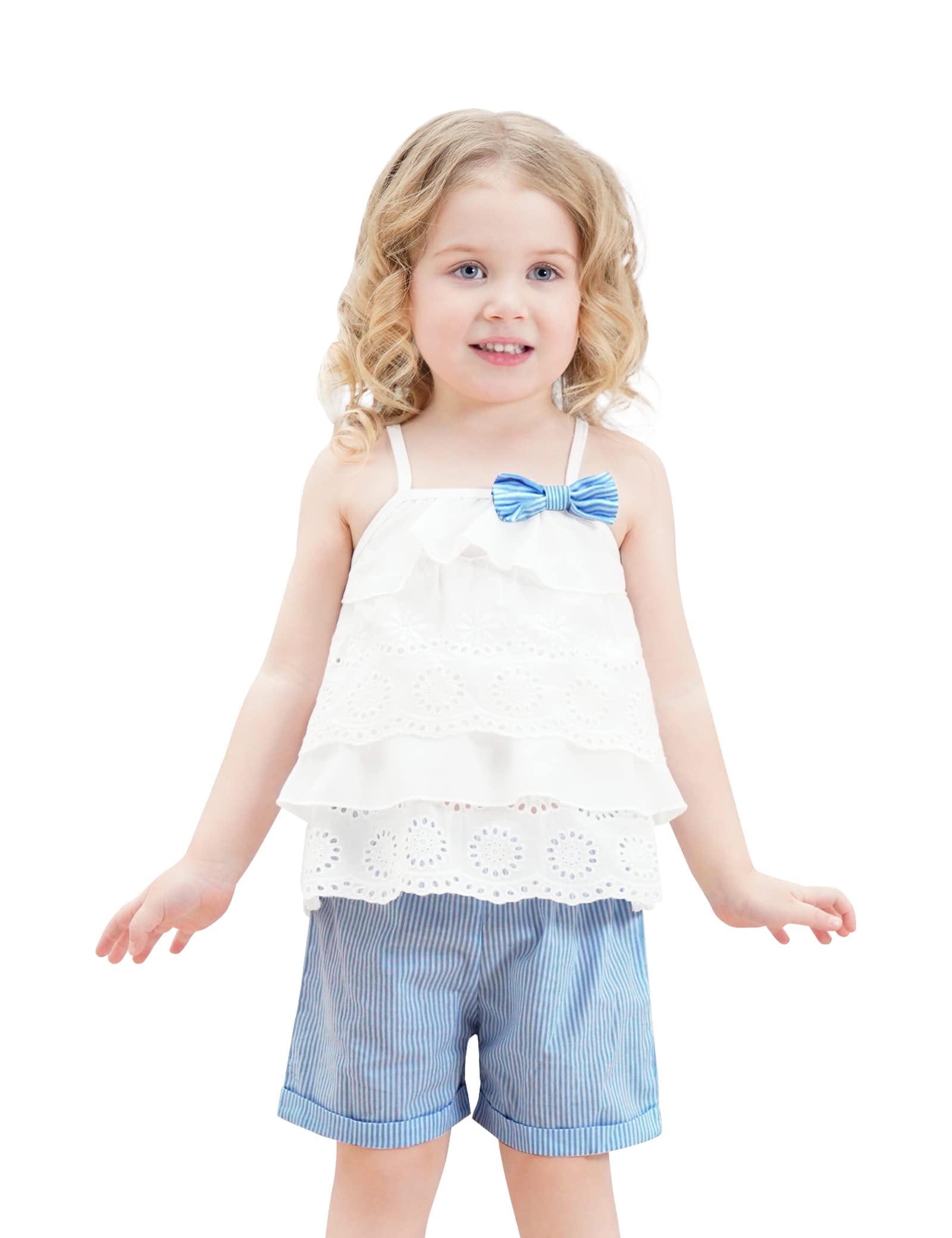 Adorable Toddler Baby Girls Summer Outfits - Ruffle Camisole & Dot Print Top with Casual Shorts | Cute Newborn Girl Clothing for Playdates & Outdoor Activities
