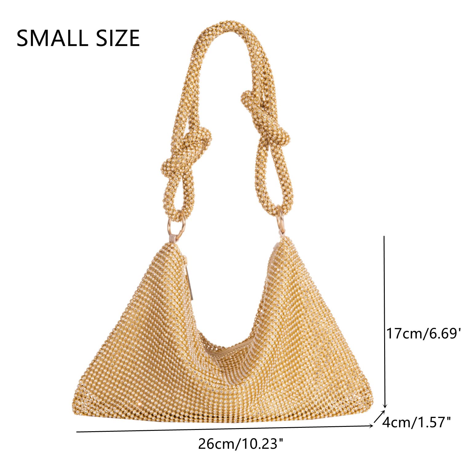 Sparkly Rhinestone Evening Bag for Women - Elegant Bling Chain Clutch Purse for Parties, Weddings & Special Occasions